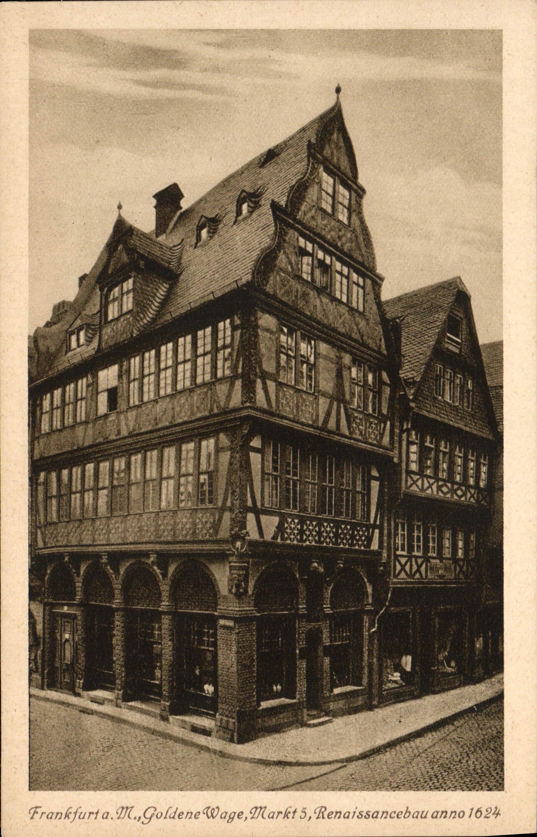 VINTAGE POSTCARD Frankfurt has Mr. Goldene Wage