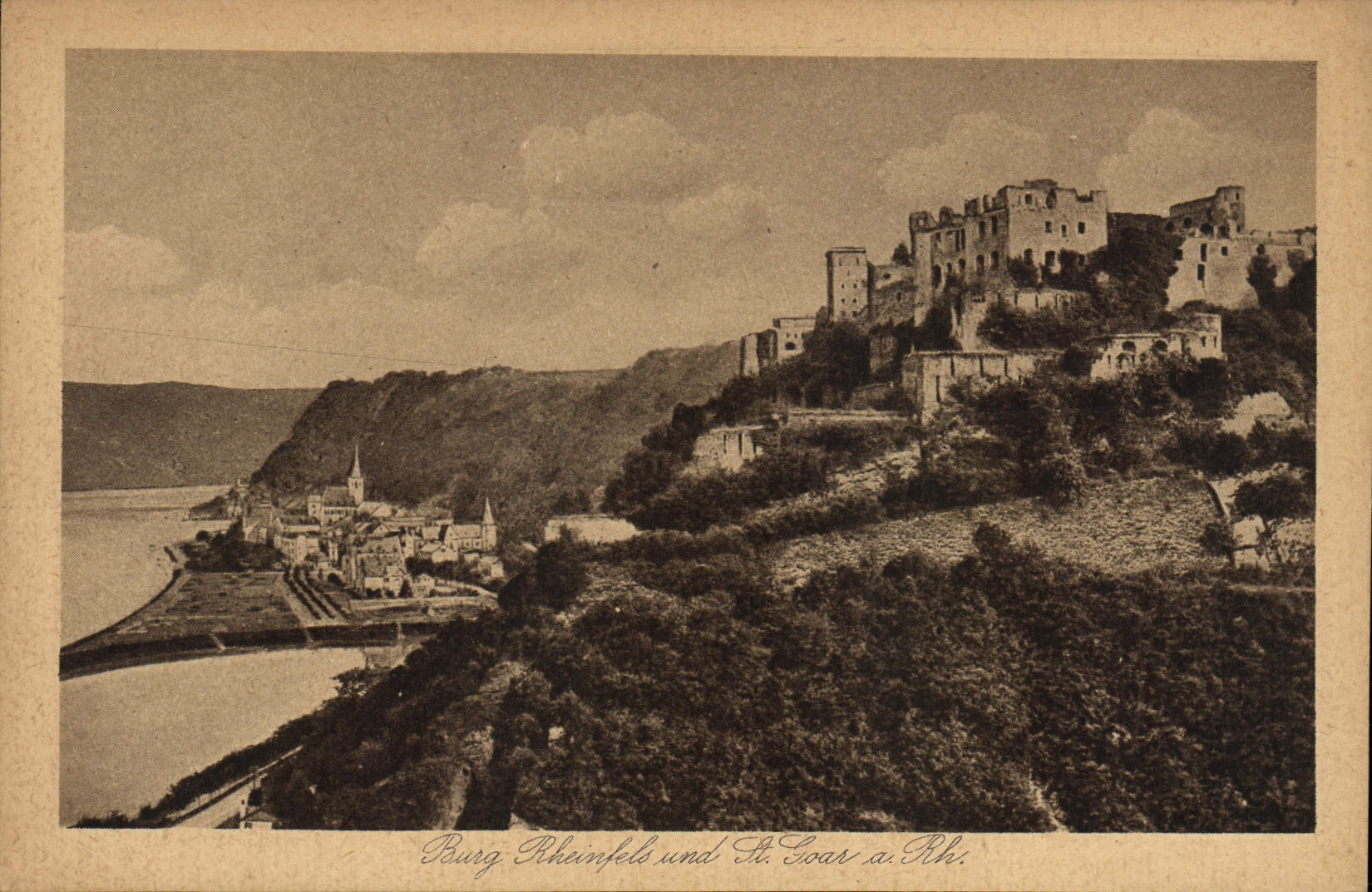 VINTAGE POSTCARD Burg Rheinfels und St Goar has Rh