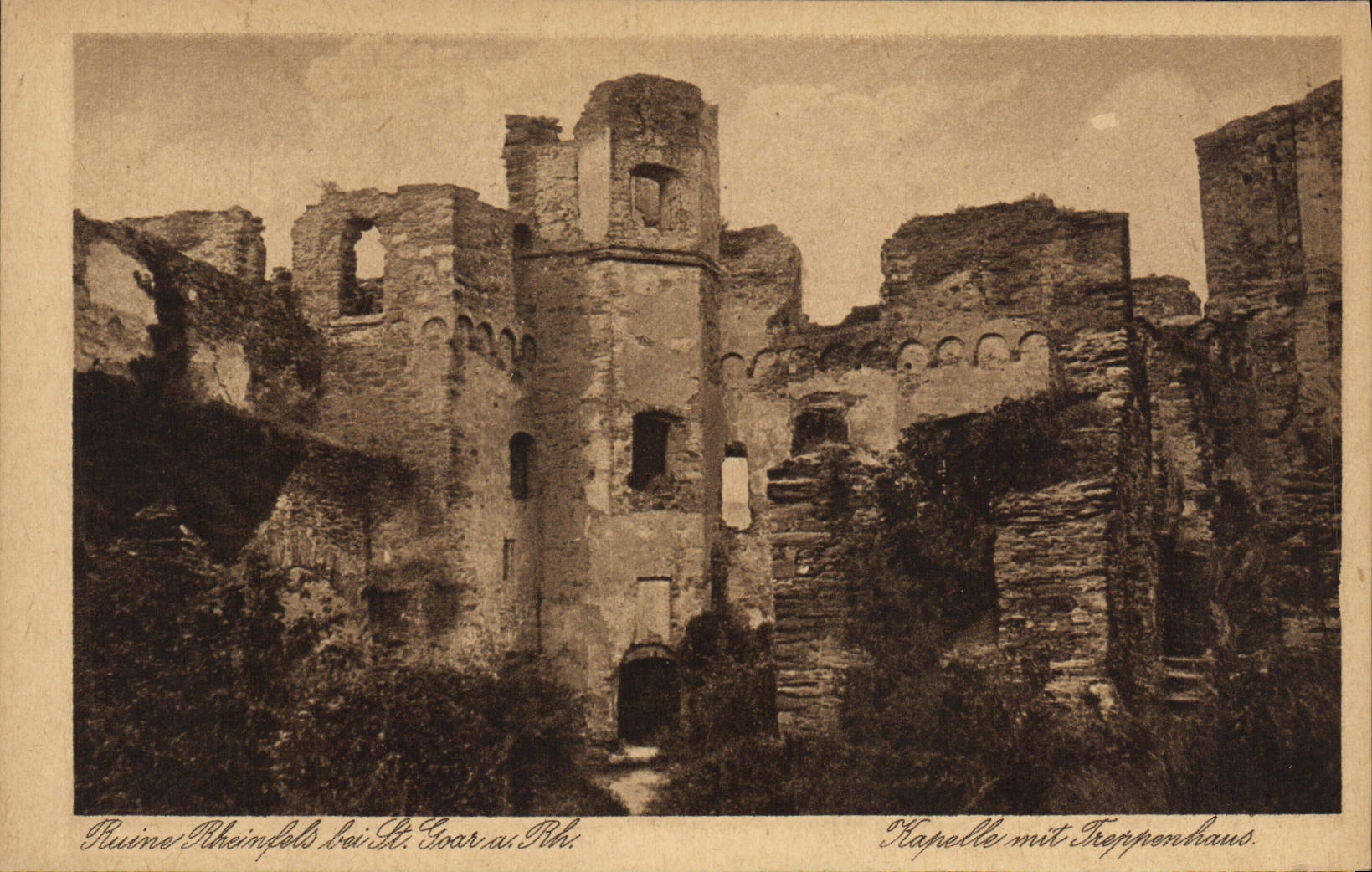 VINTAGE POSTCARD Ruin Rheinfels EIB St goar
