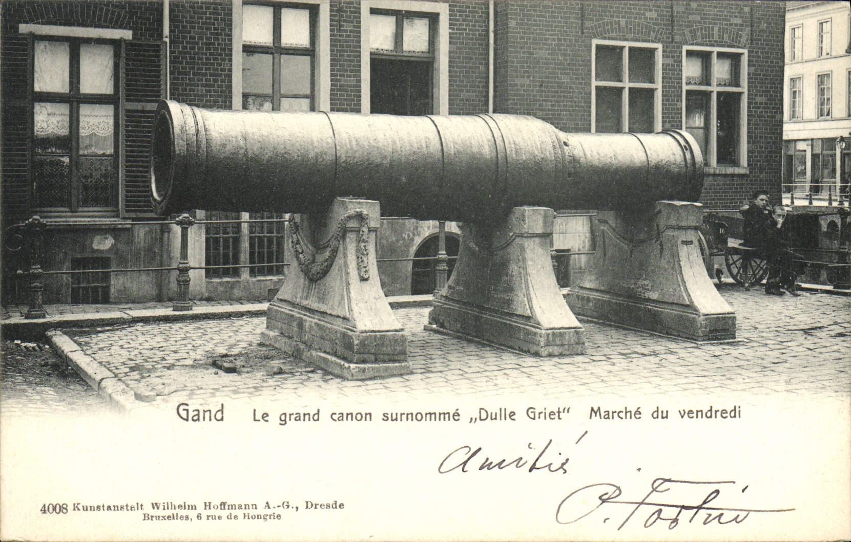 VINTAGE POSTCARD Ghent Large Canon Calls Dulle Griet Marche from Friday