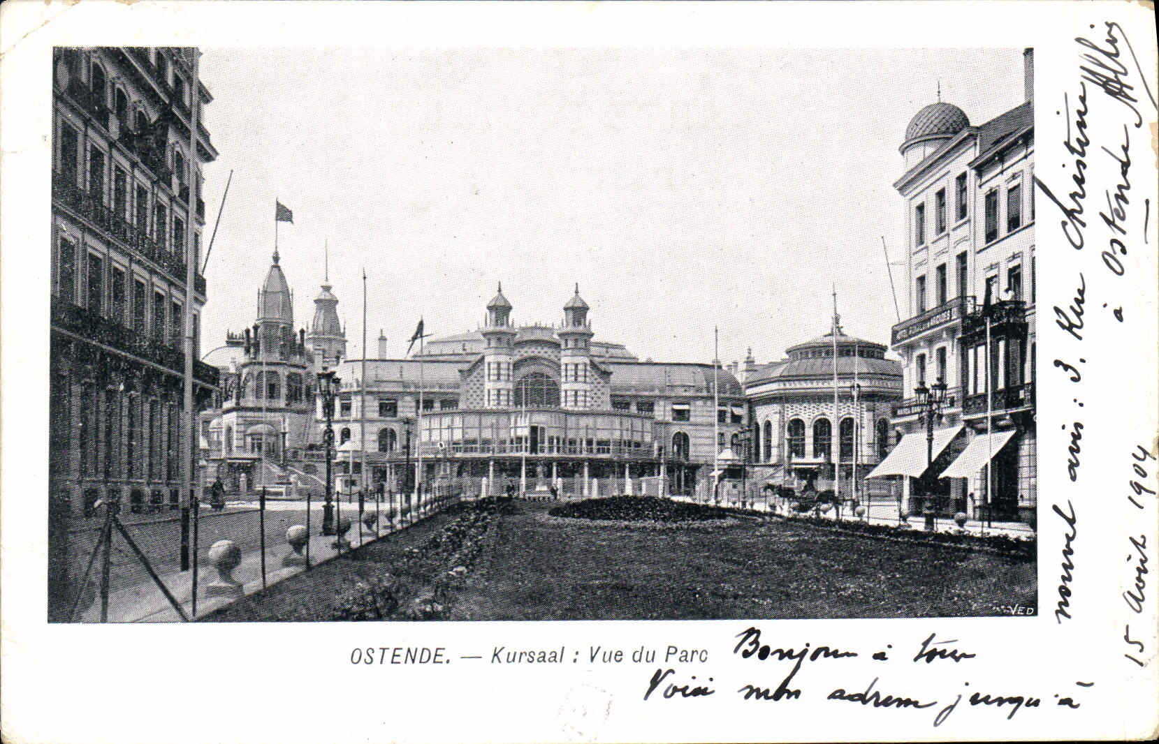 CPA Ostende Kursaal Vue Du Parc