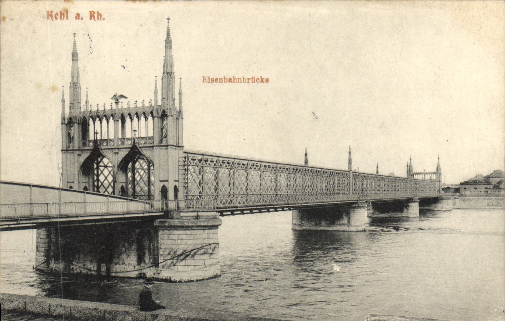 CPA Kehl Eisenbahnbrucke