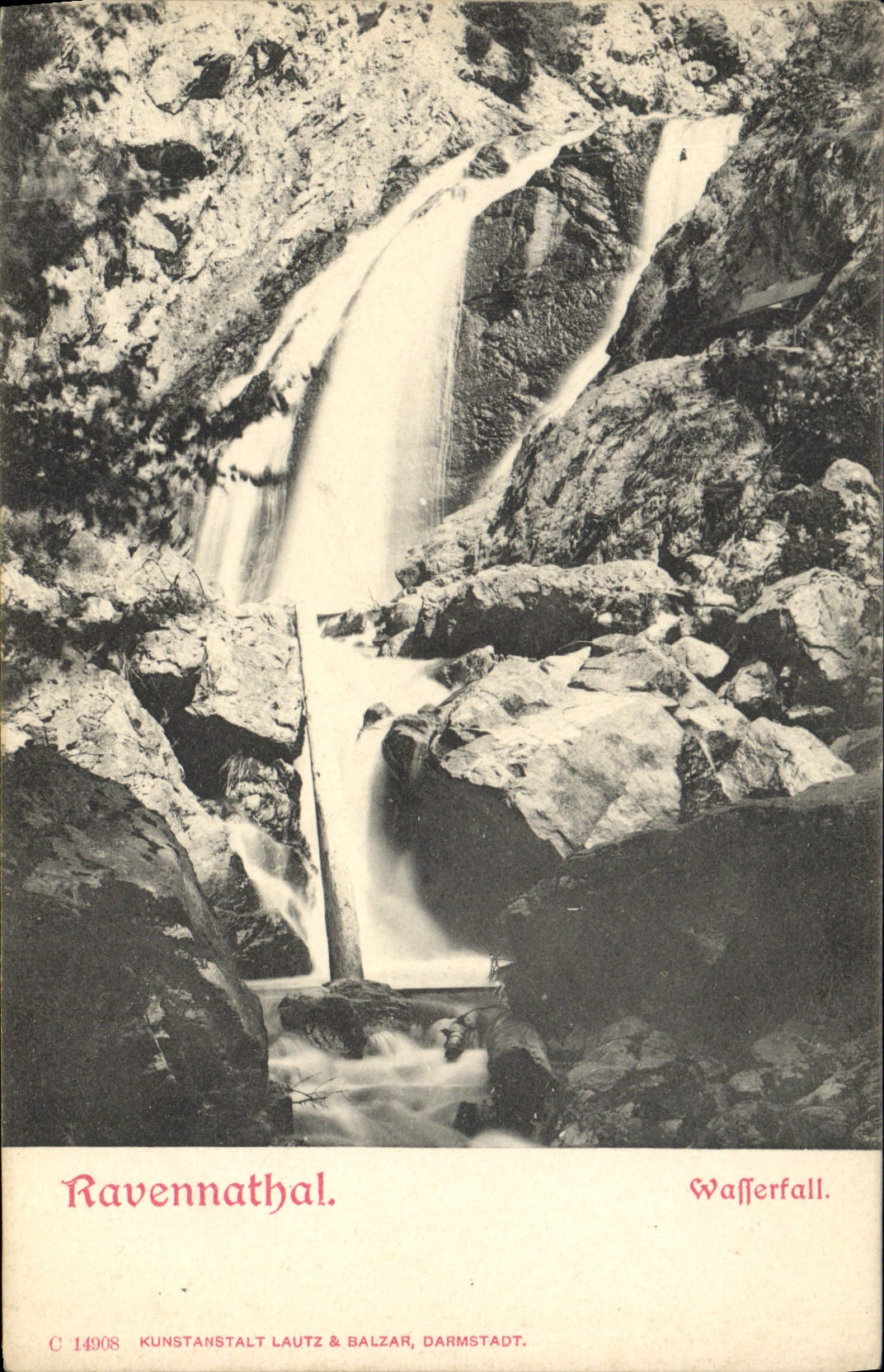 VINTAGE POSTCARD Ravennathal Wafferfall