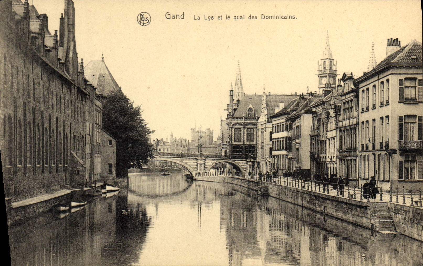 VINTAGE POSTCARD Ghent the Lily and the Quay of the Dominican ones