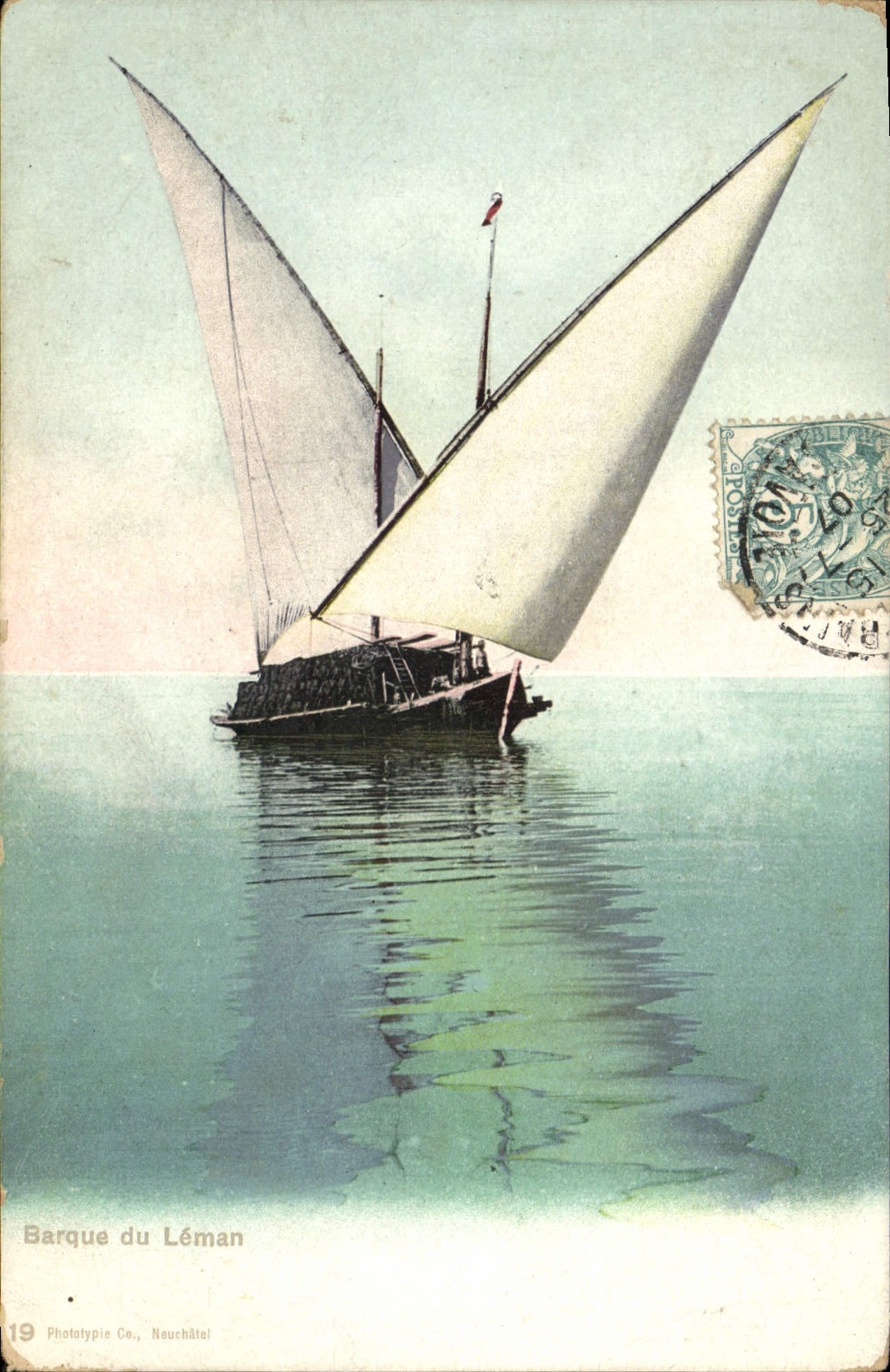 CPA Barque du Leman Bateau