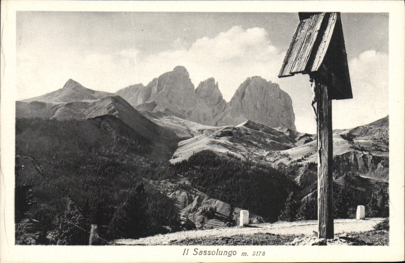 VINTAGE POSTCARD it Sassolungo
