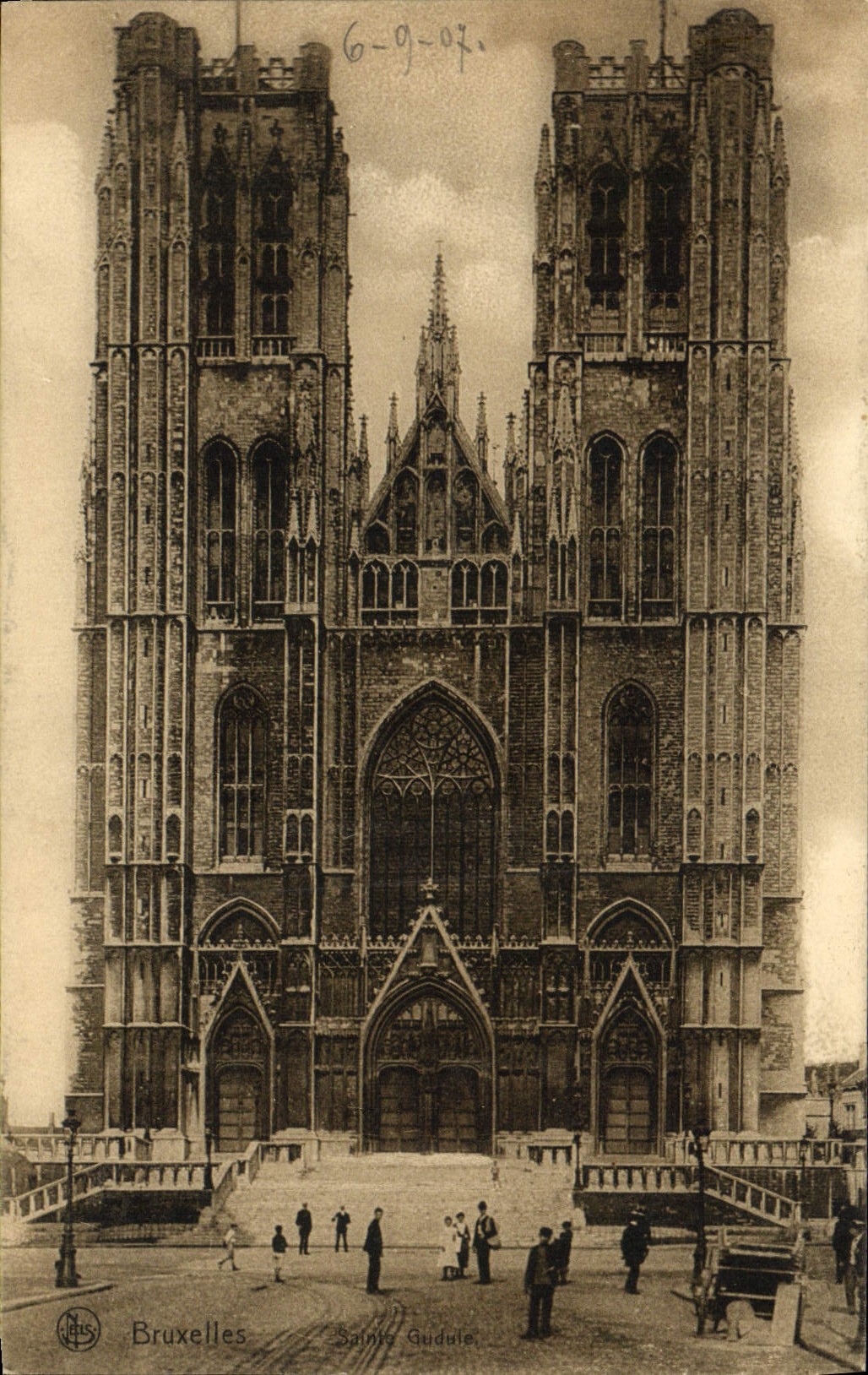 POSTAL Bruselas Sainte Gudulia de la VENDIMIA