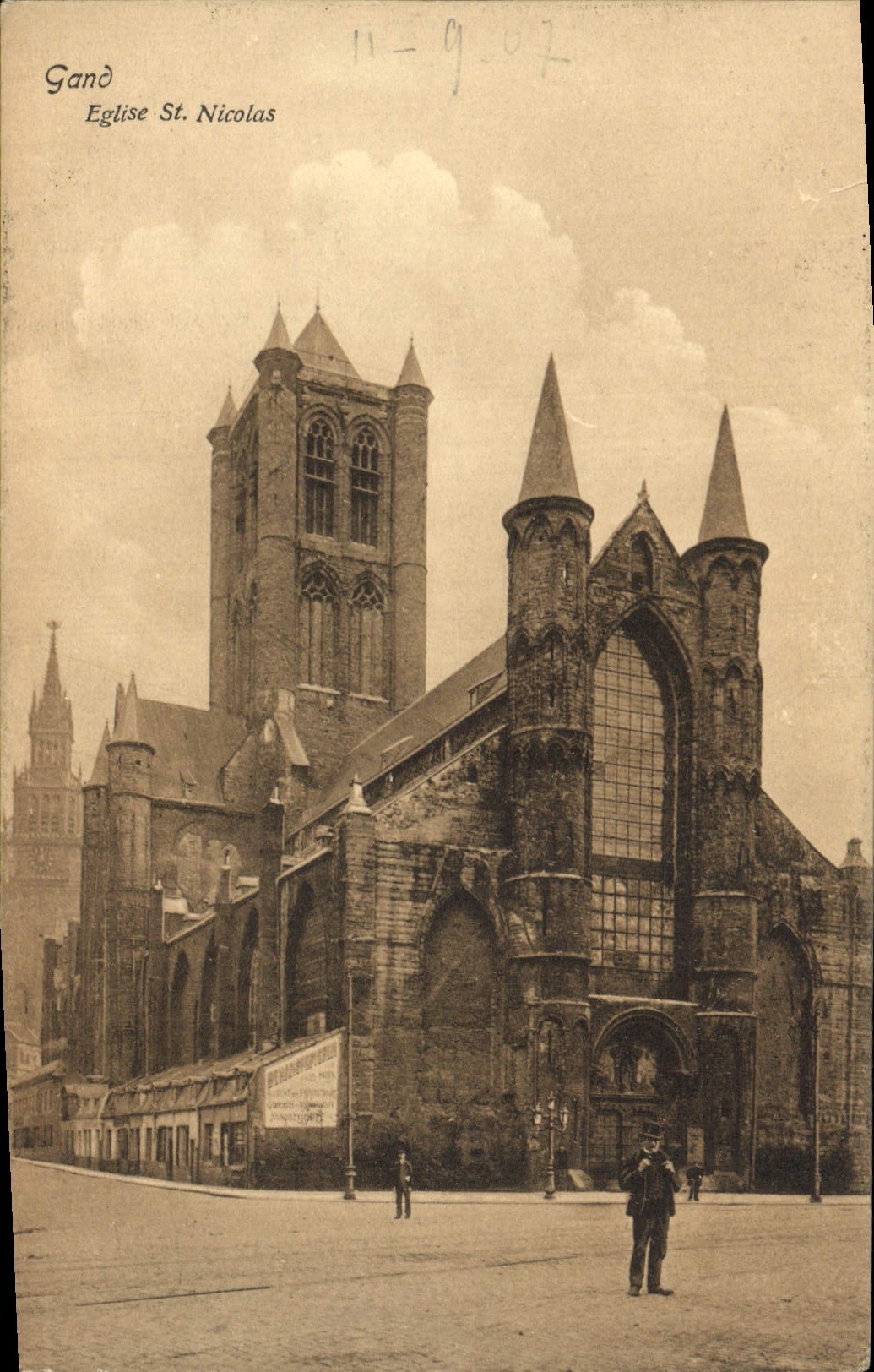 VINTAGE POSTCARD Ghent Church St Nicolas