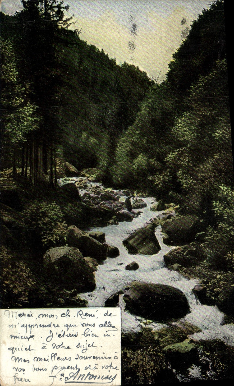 VINTAGE POSTCARD Small river