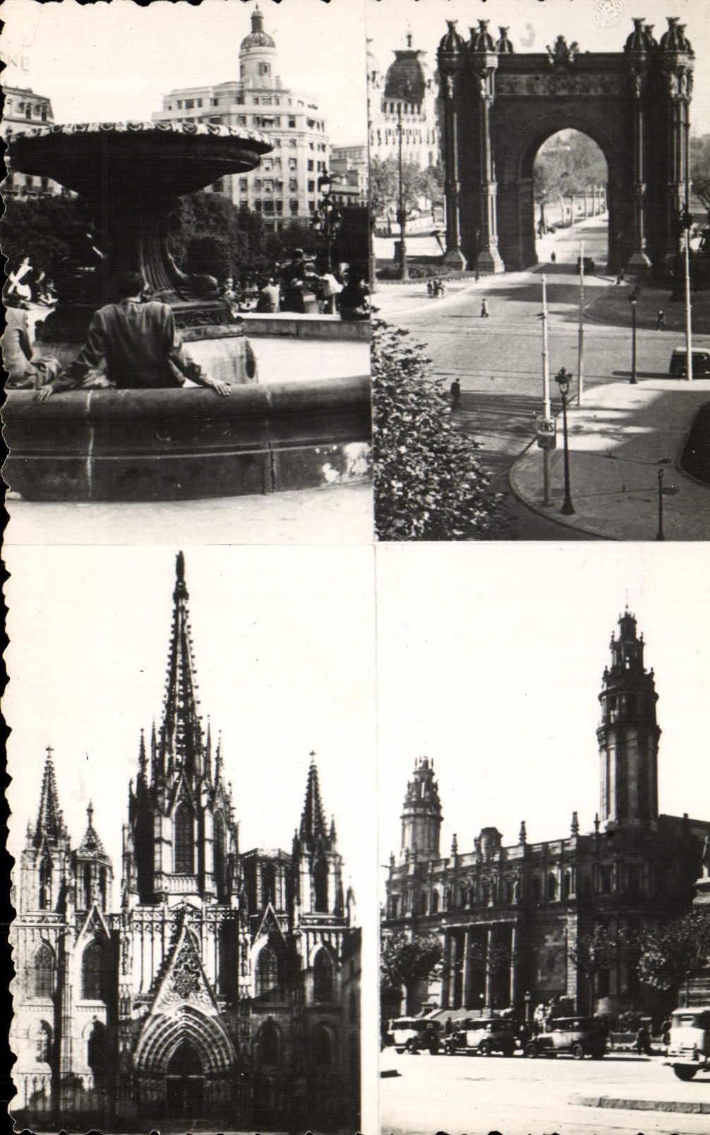 MODERN CARD Barcelona Plaza De Cataluna Arco De Triunfo Catedral