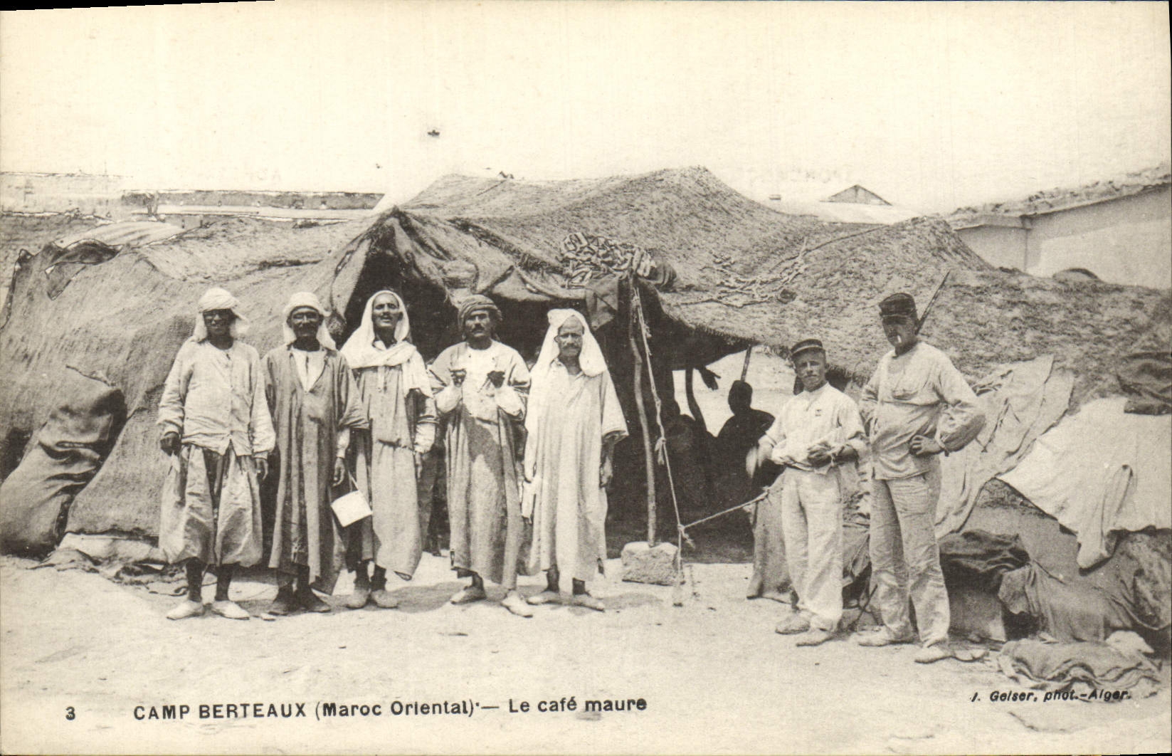 VINTAGE POSTCARD Berteaux Camp Care Militaria Moor