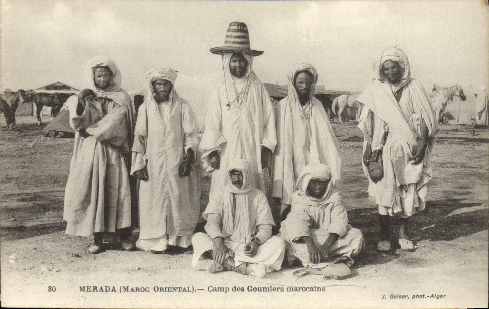 VINTAGE POSTCARD Merada Camp Of Goumiers Morrocans