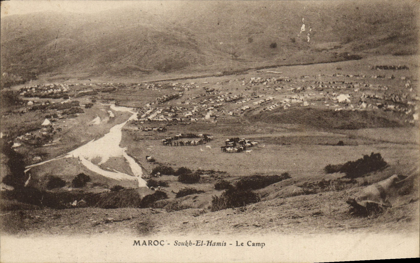 VINTAGE POSTCARD Morocco Soukb El Hamis the Camp