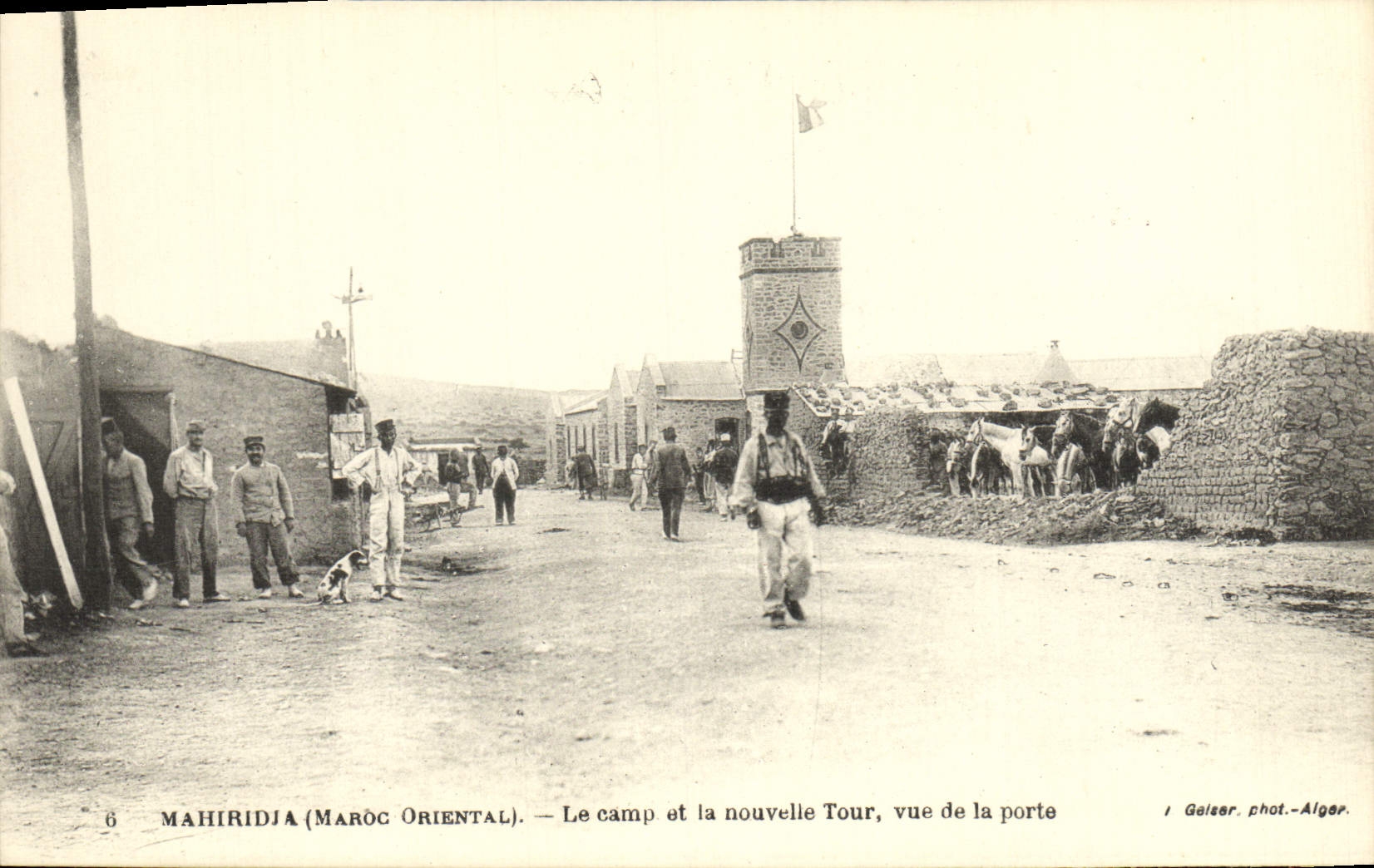 VINTAGE POSTCARD Mahiridja the Camp And the News Tower Seen Of the Militaria Gate