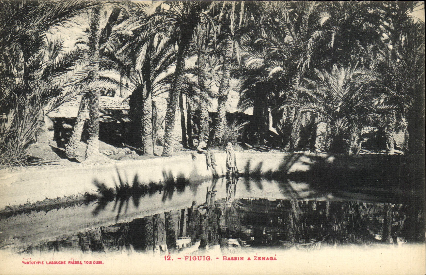 VINTAGE POSTCARD Figuig Bassin has Zenaga
