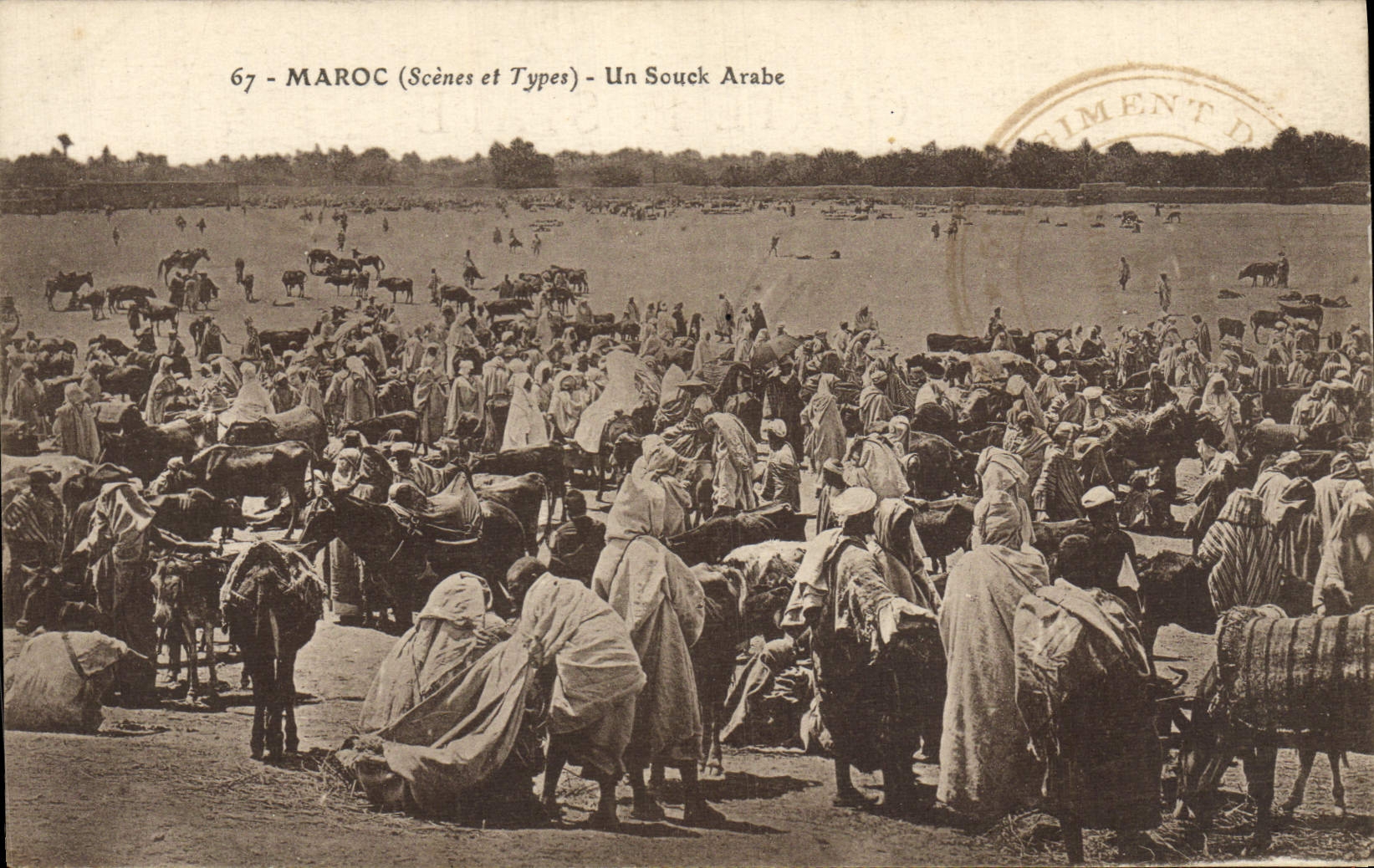 VINTAGE POSTCARD Morocco Arab Souck