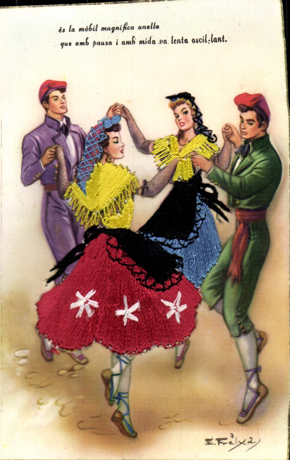 MODERN CARD Es Mobil Magnifica Anella That Amb Pausa I Amb Mida Folklore Spain