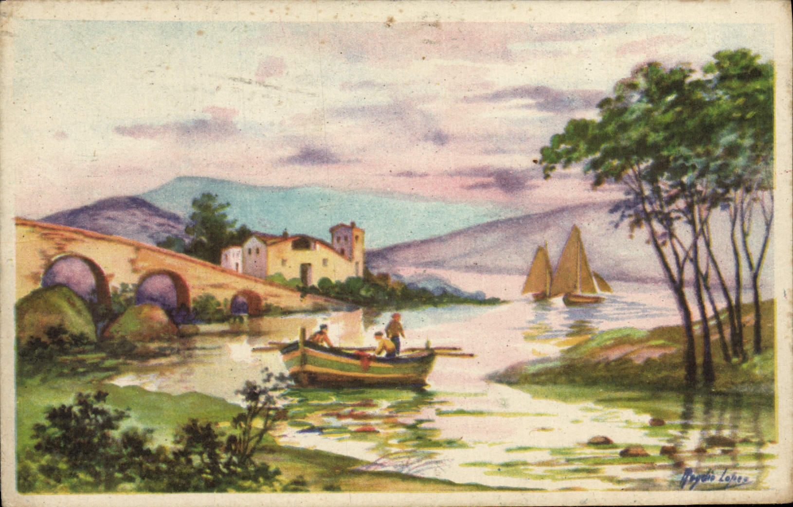 CPA Fantaisie Espagne Barque