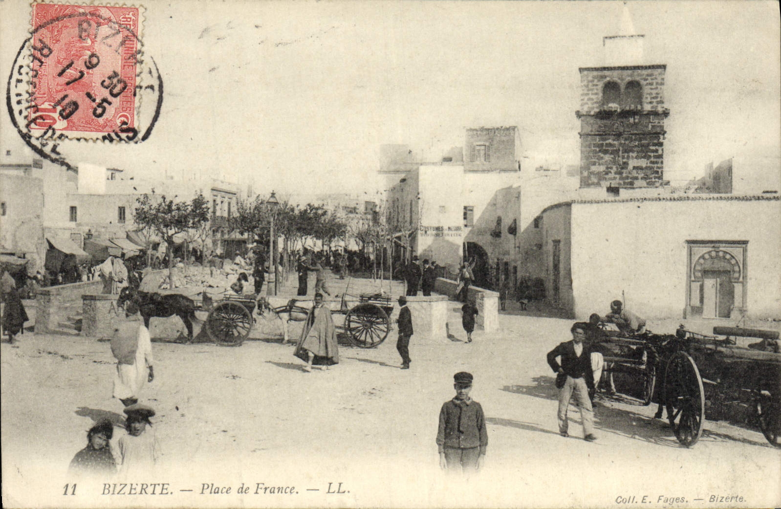 La POSTAL Bizerte de la VENDIMIA coloca Francia