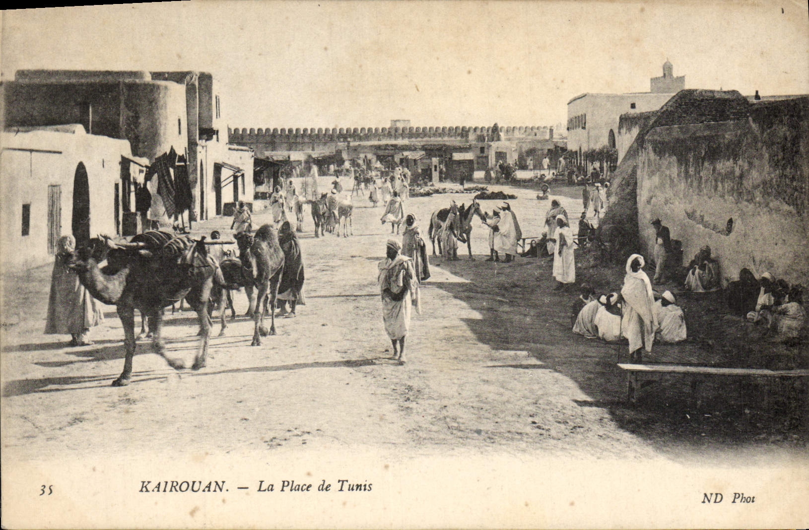 POSTAL Kairouan de la VENDIMIA el lugar de Túnez