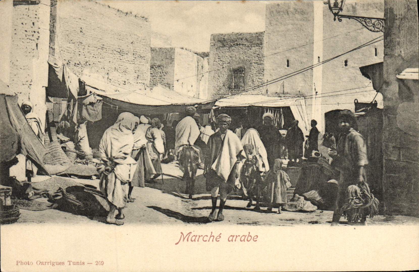 Mercado árabe de la POSTAL de la VENDIMIA