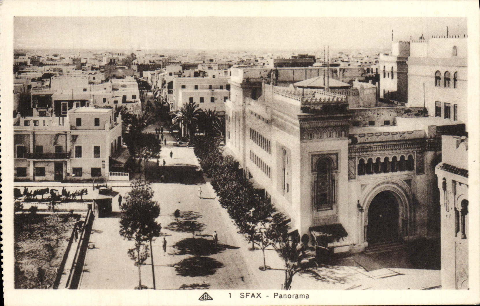 Panorama de Sfax de la POSTAL de la VENDIMIA