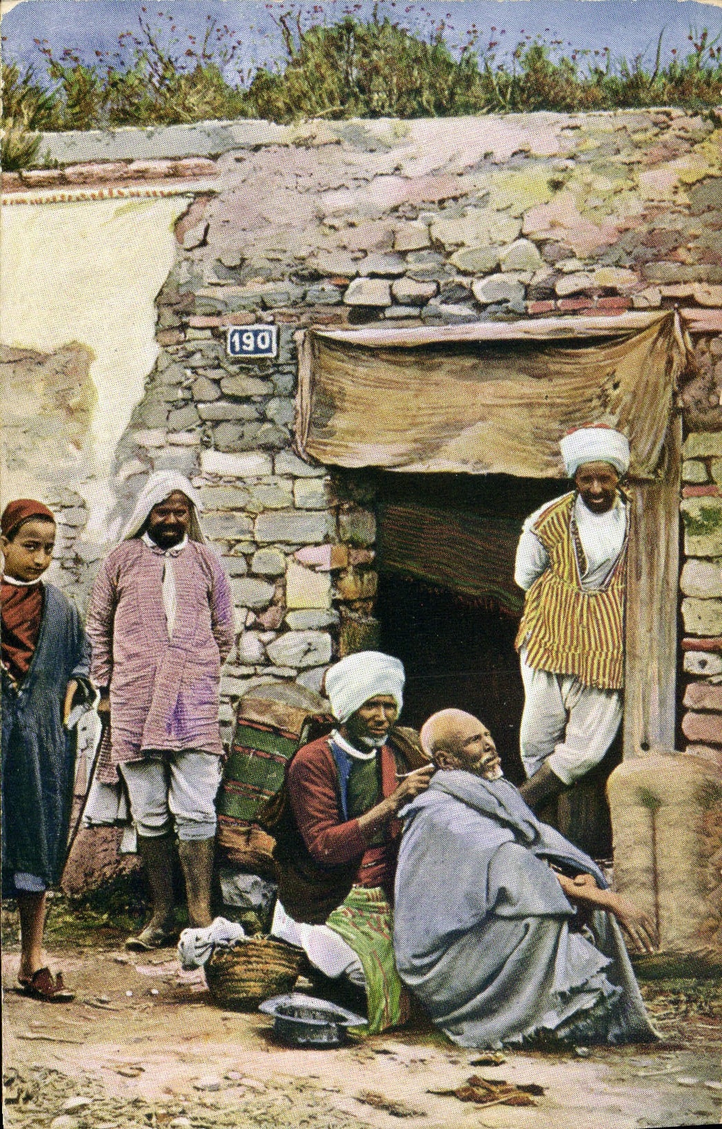 Peluquero del peluquero de la POSTAL de la VENDIMIA que viaja