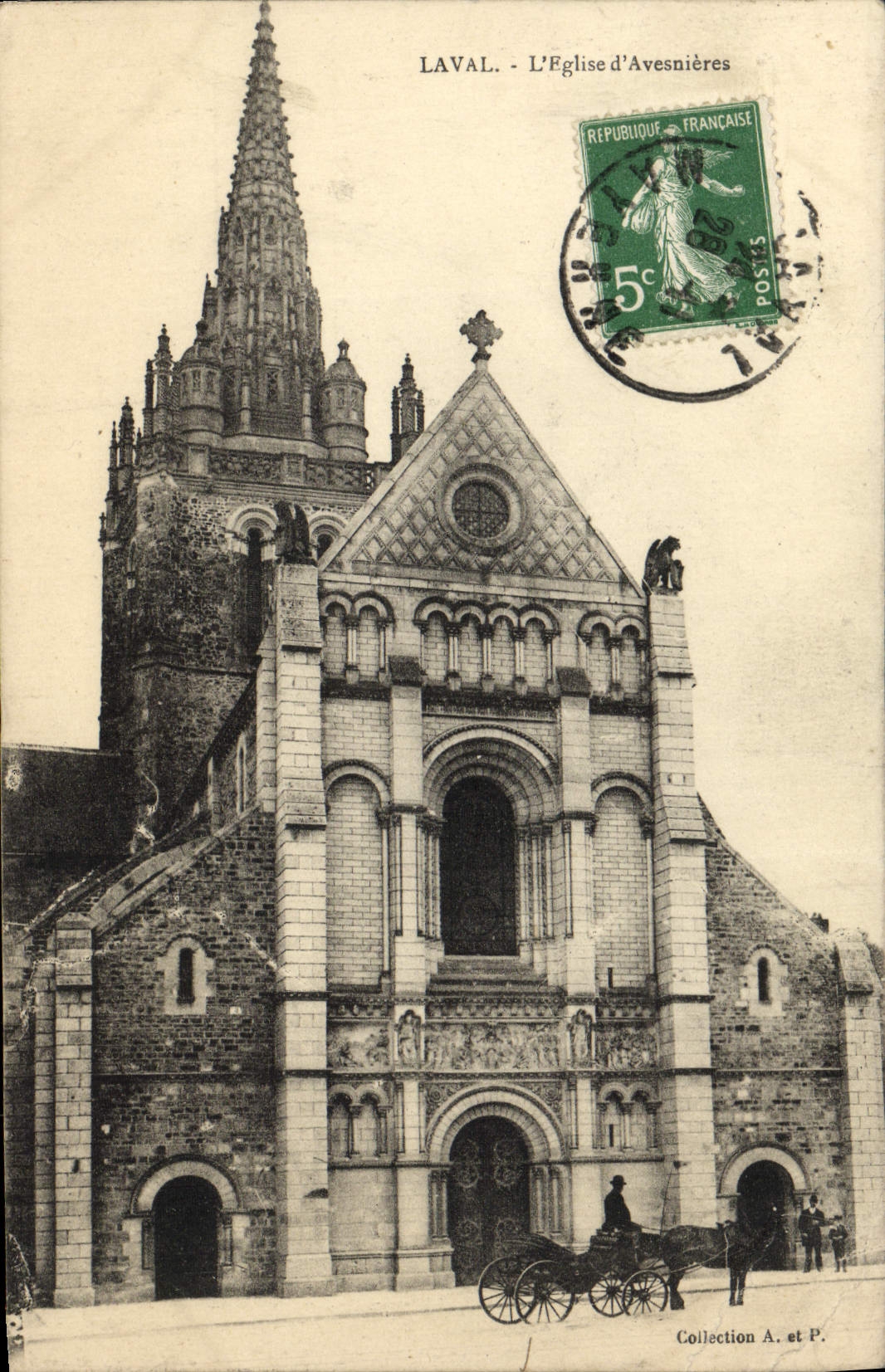 POSTAL Laval de la VENDIMIA la iglesia de Avesnieres