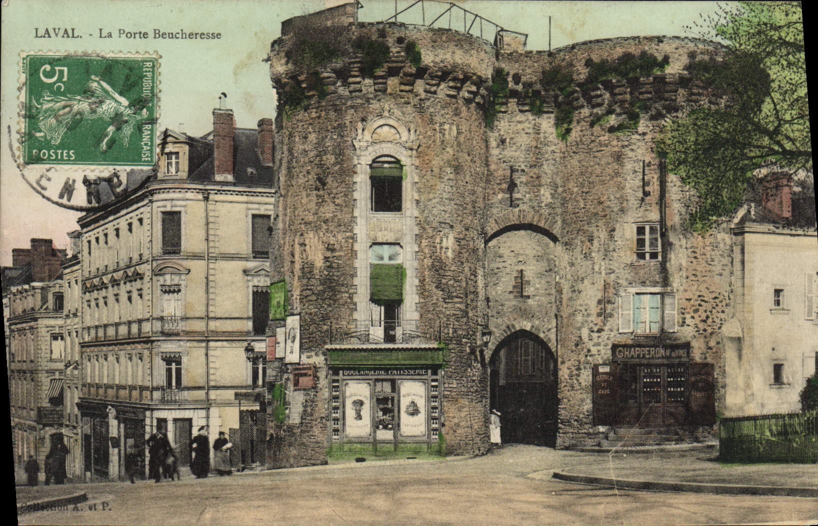 POSTAL Laval de la VENDIMIA la panadería de Beucheresse de la puerta