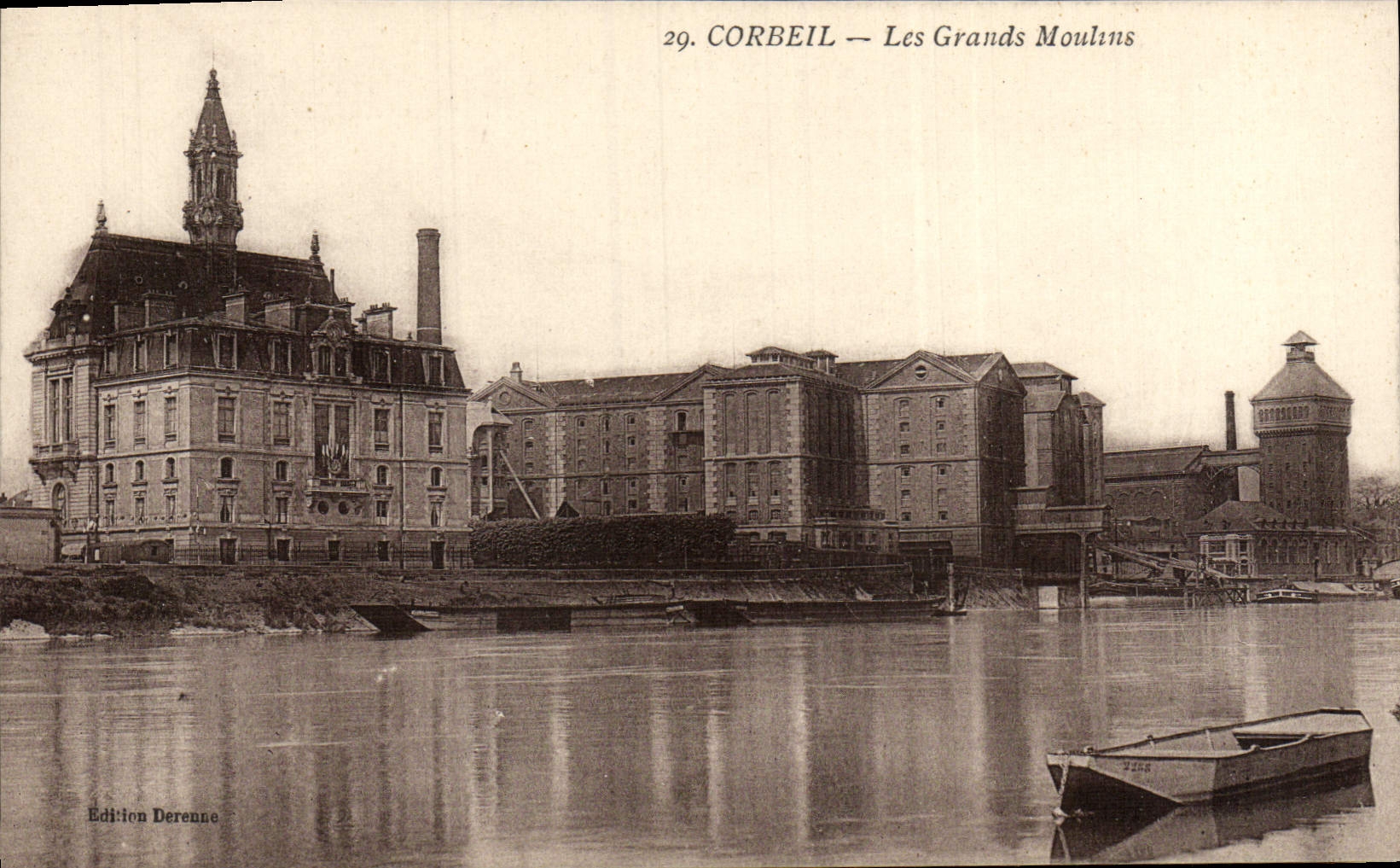POSTAL Corbeil de la VENDIMIA los grandes Moulins