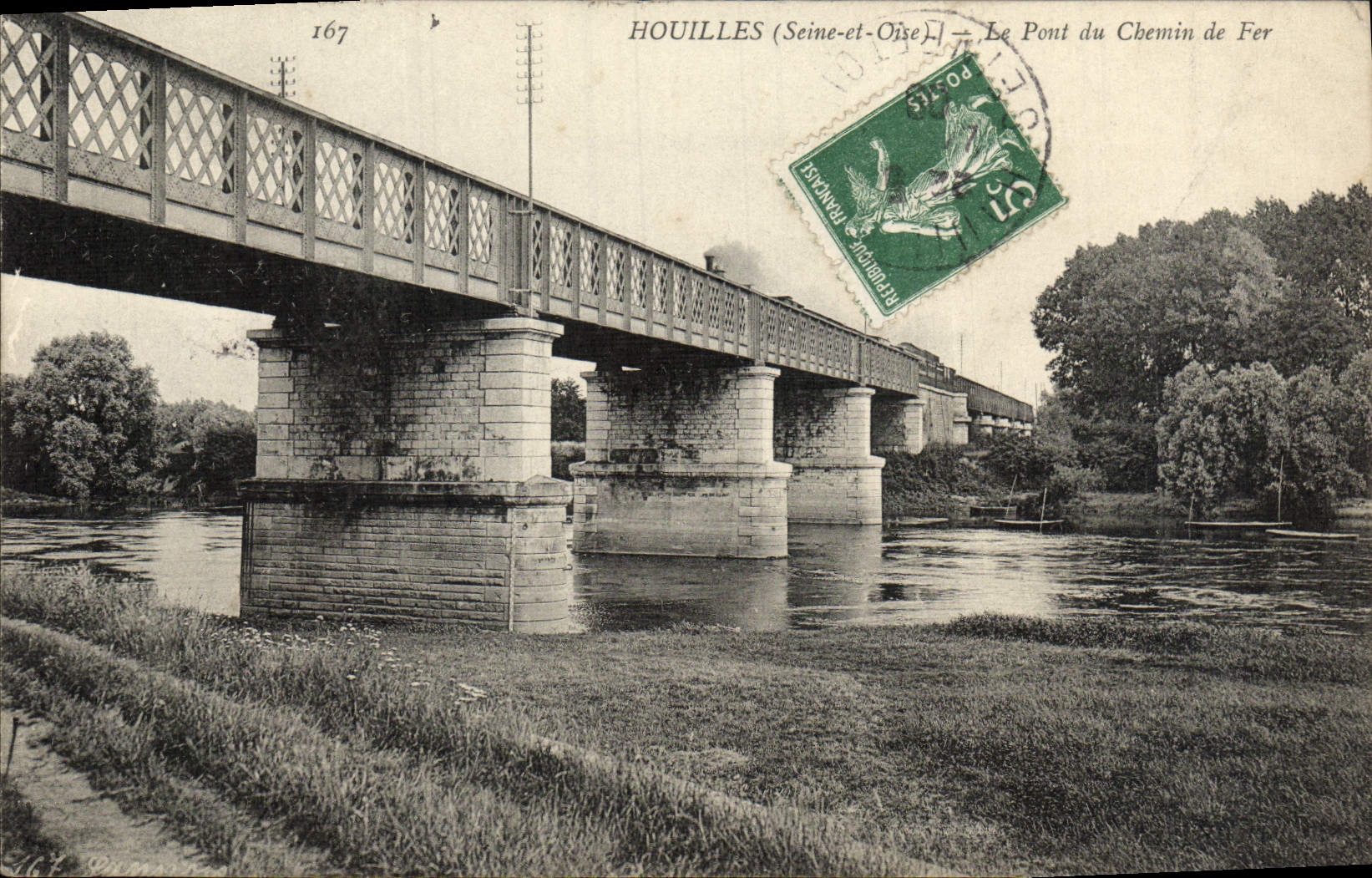 CPA Houilles Le Pont du Chemin de Fer