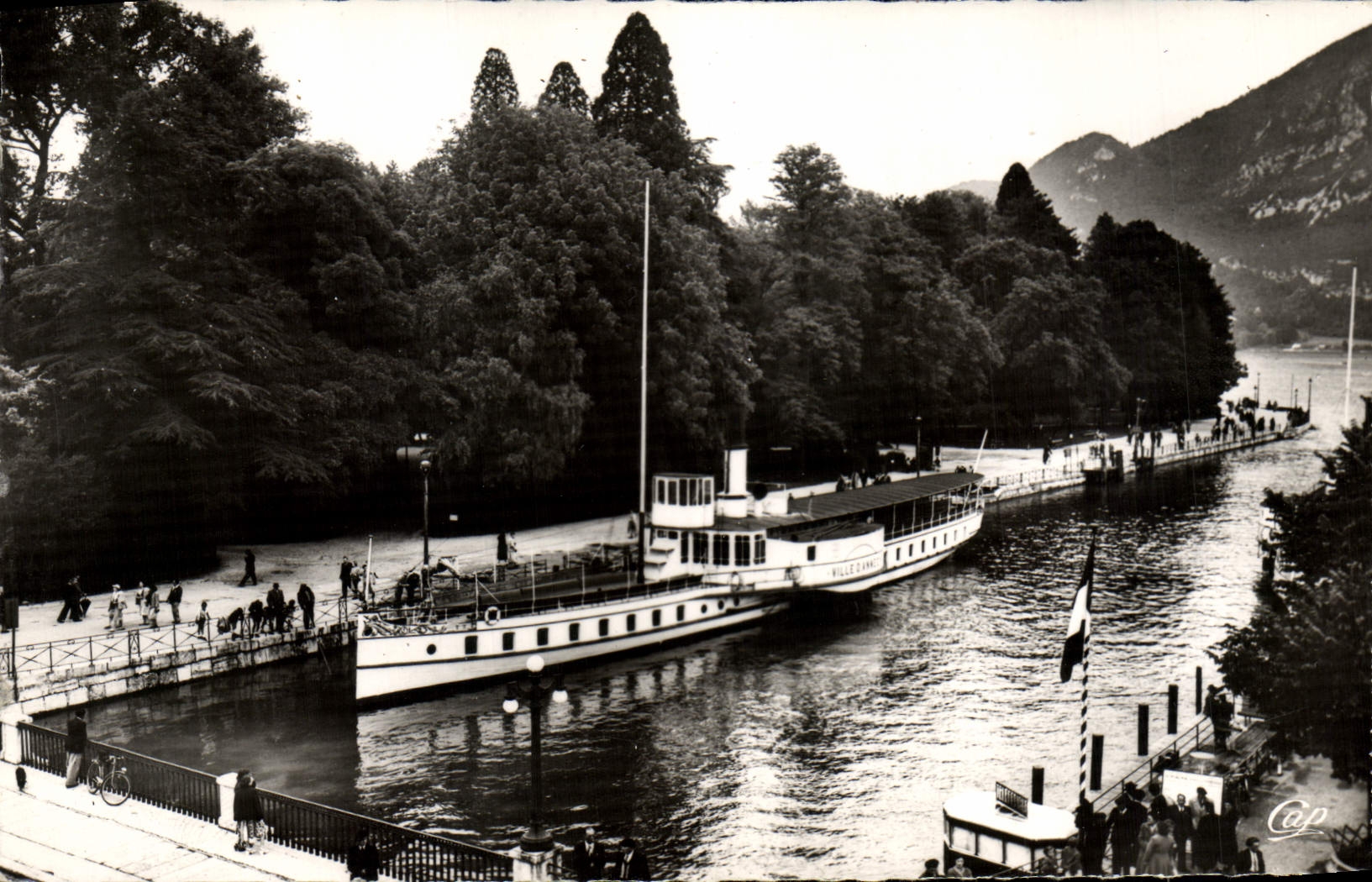 MODERN CARD Annecy Lake the Port And the Mount Veyrier Boat