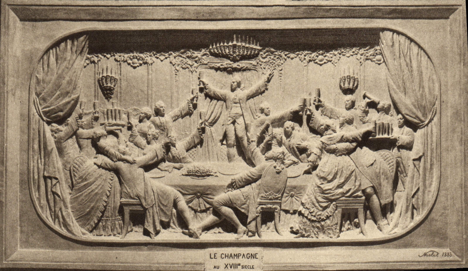 POSTAL de la VENDIMIA el Champán en décimo octavo Pommery y Greno Reims