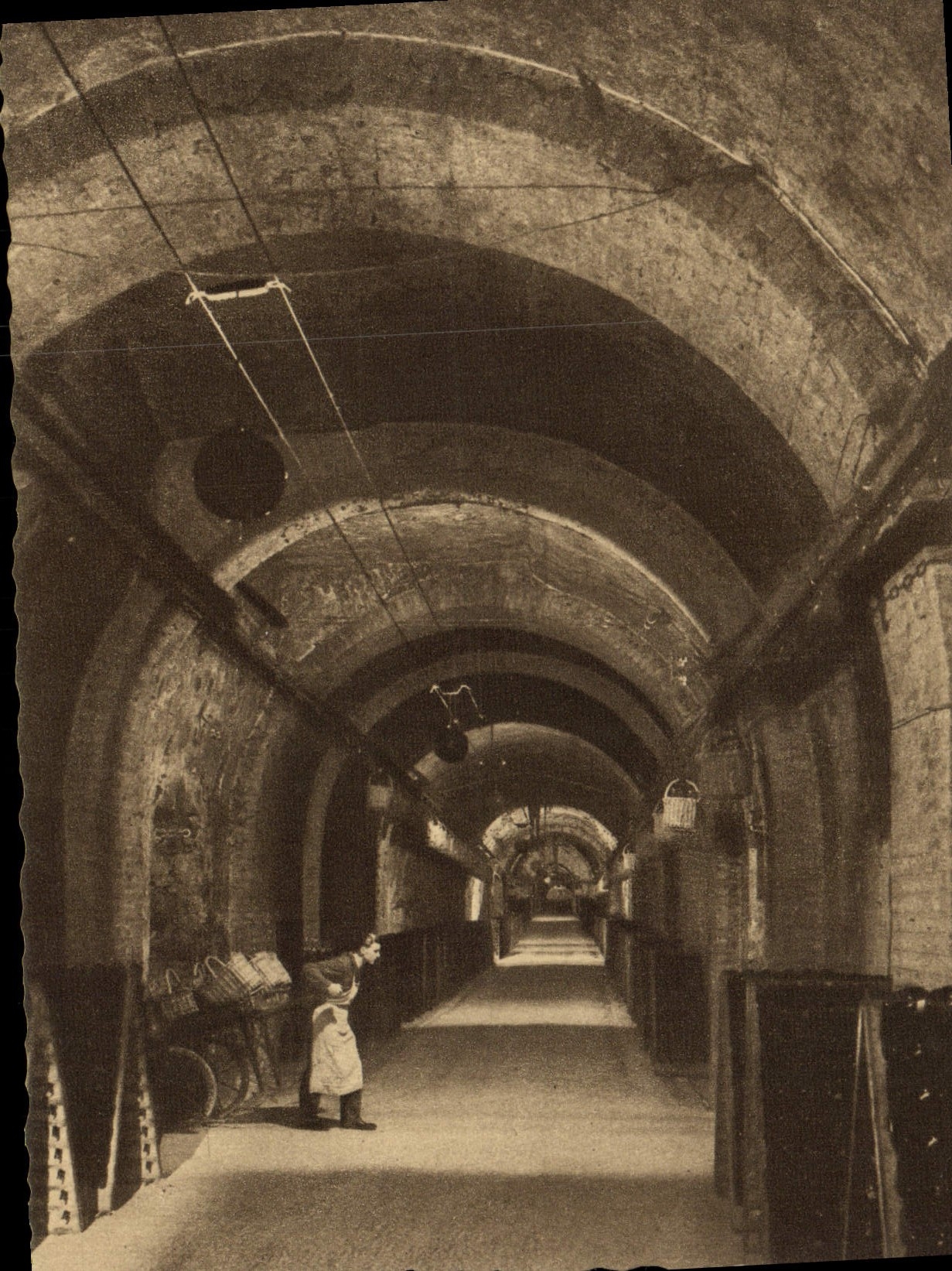 La POSTAL Champán Pommery Greno Reims de la VENDIMIA vista de una galería Wines en punto