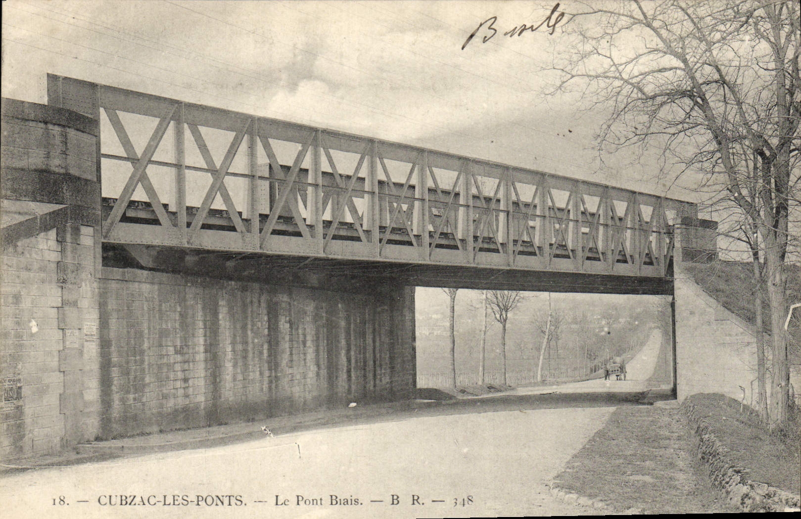 VINTAGE POSTCARD Cubzac Bridges the Oblique Bridge