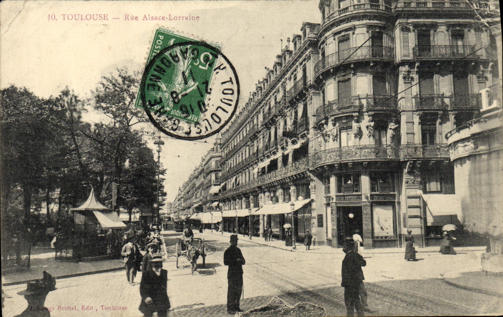 VINTAGE POSTCARD Toulouse Street Lorraine Alsace