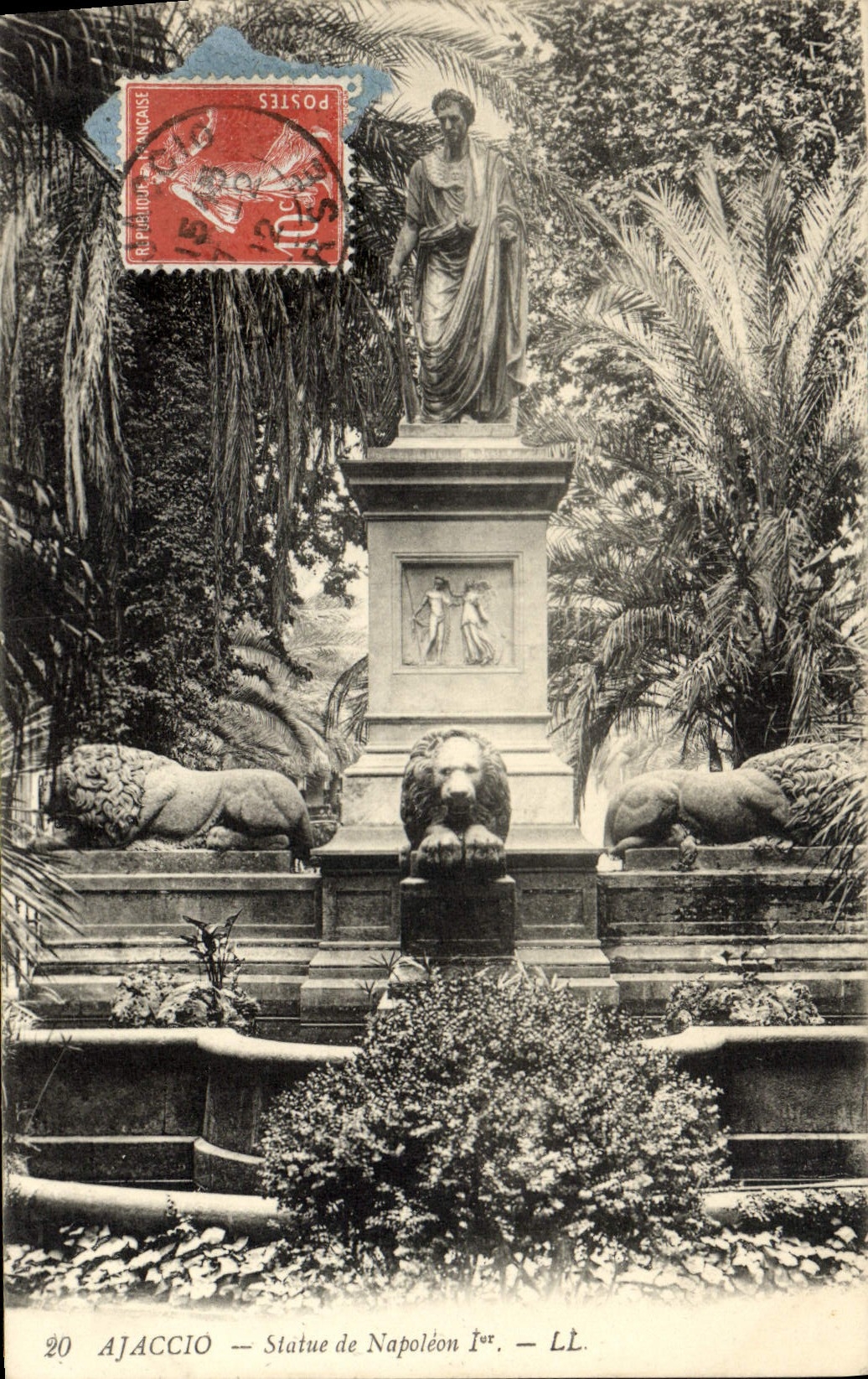 VINTAGE POSTCARD Ajaccio Rules Of Napoleon 1st Lion