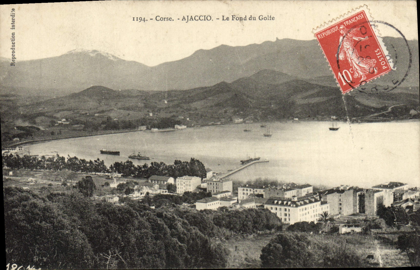 VINTAGE POSTCARD Ajaccio Fund Of the Gulf