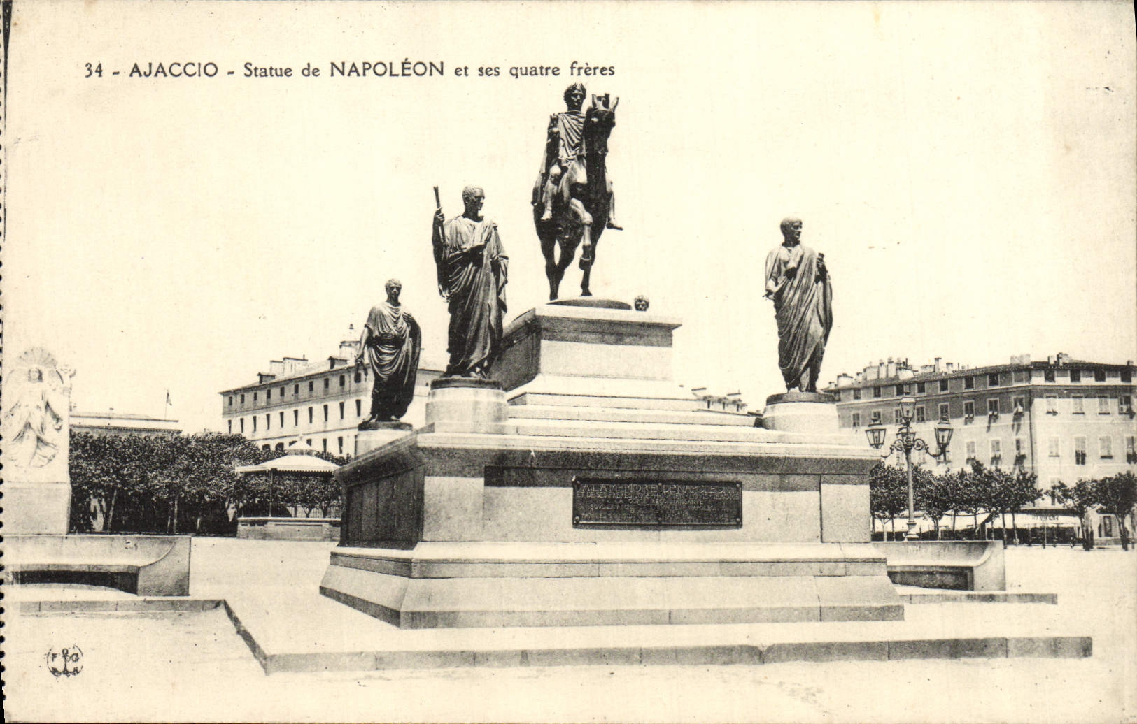 VINTAGE POSTCARD Ajaccio Rules of Napoleon and his four brothers