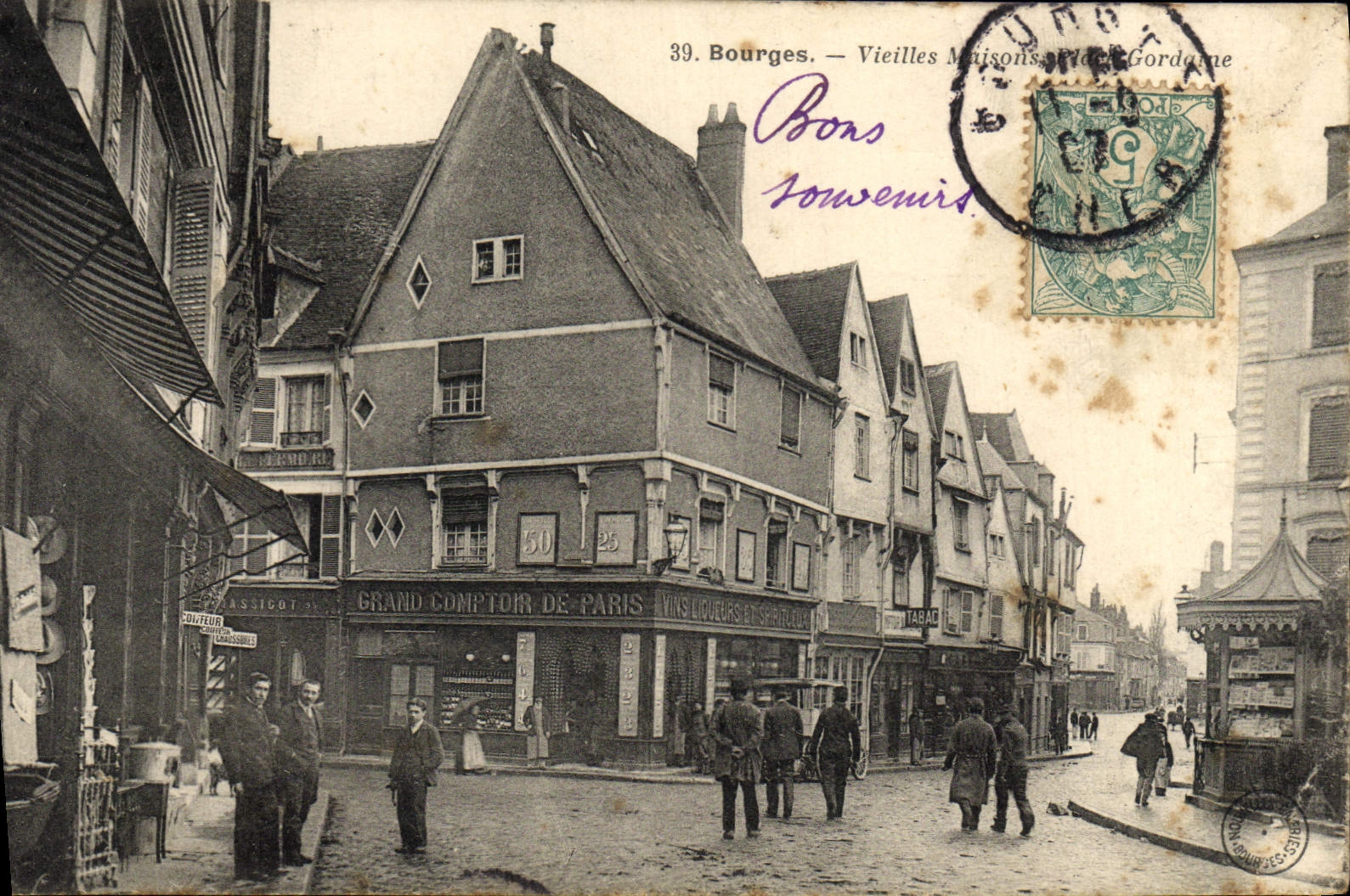 Contador grande de las casas de las mujeres mayores de Bourges de la POSTAL de la VENDIMIA de París