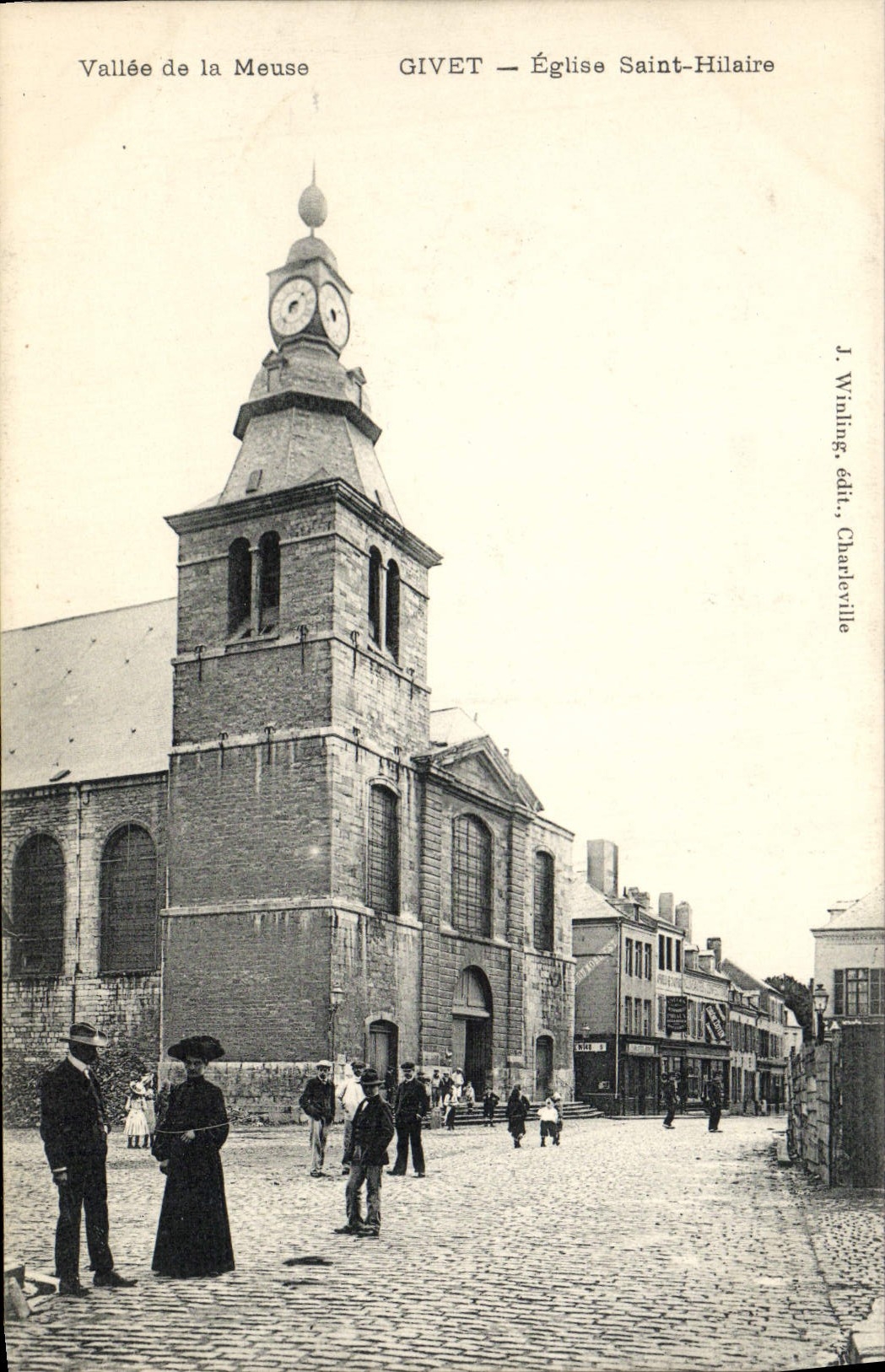 VINTAGE POSTCARD Givet Church Hilaire Saint