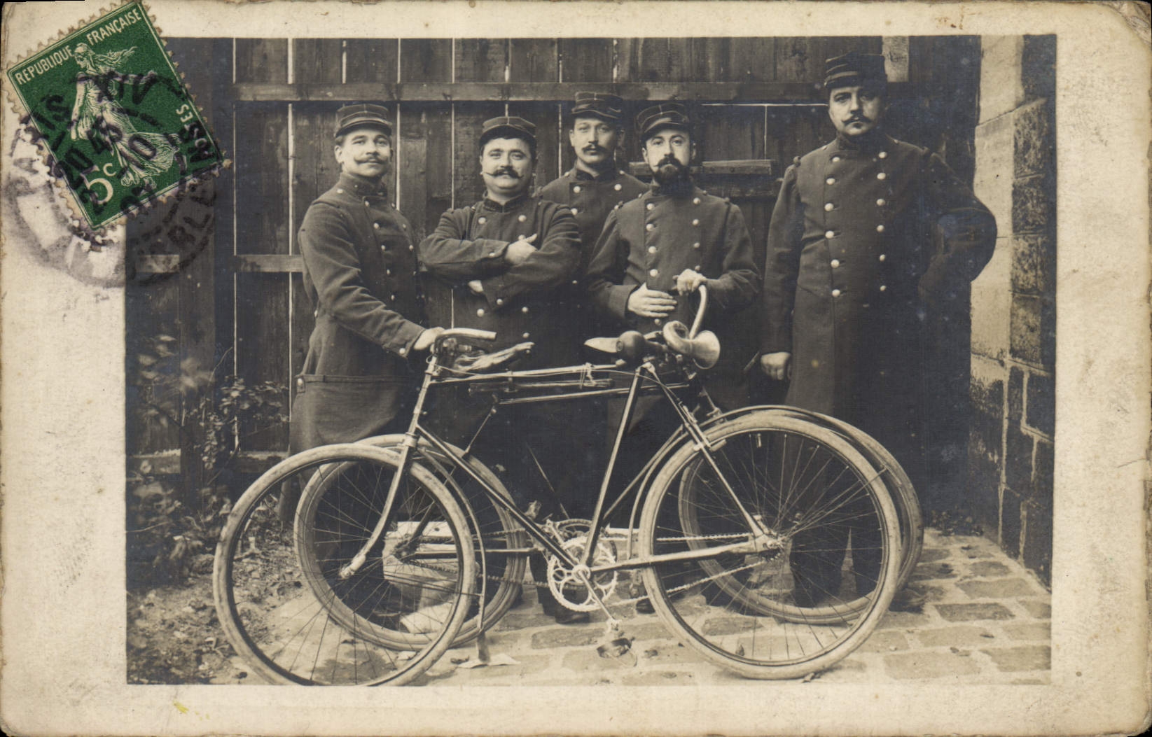 Real photo Paris Cycles Bicycle Cycling Militaria Soldiers