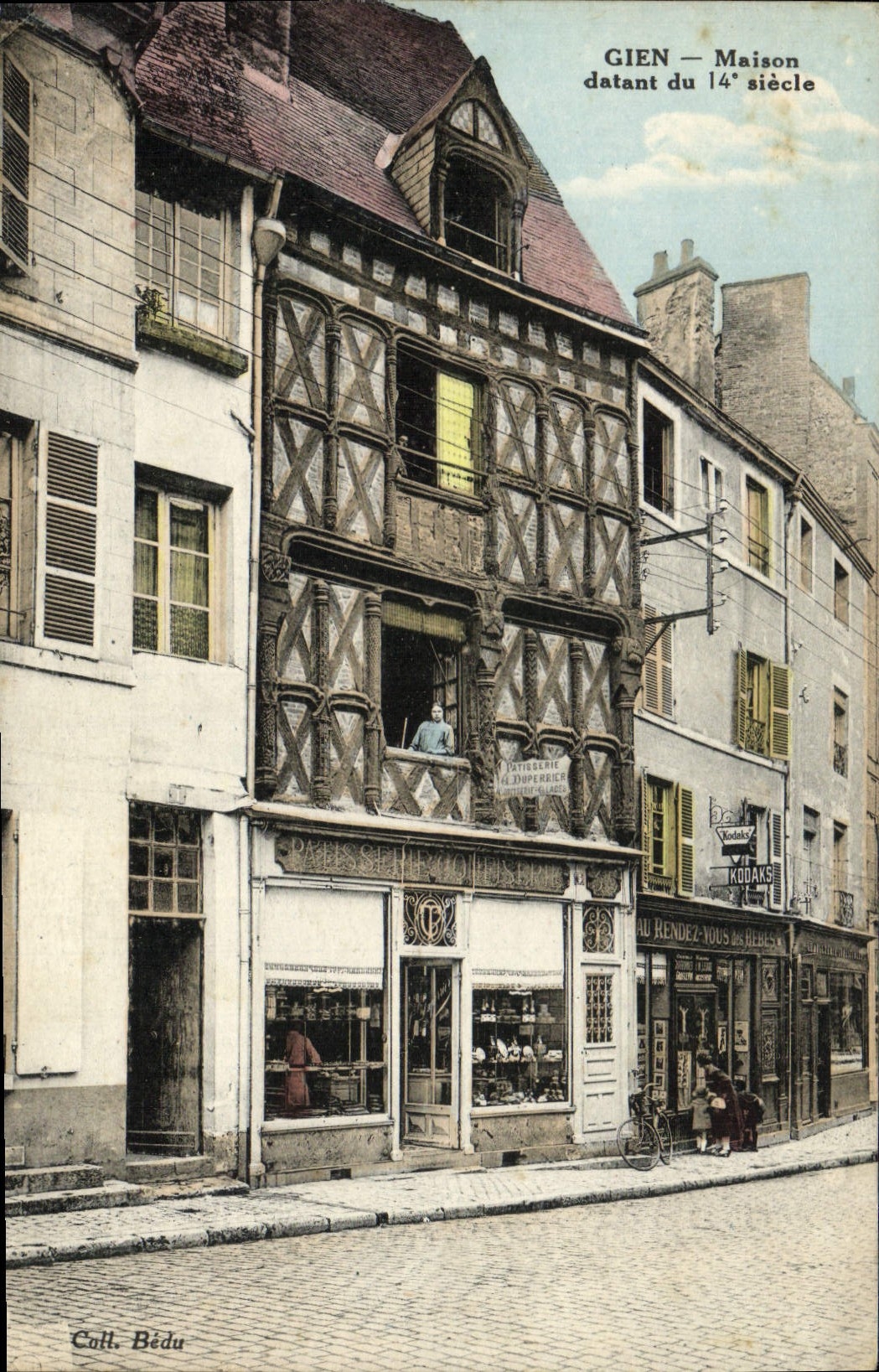 VINTAGE POSTCARD Gien House dating from the 14th Century Pastry making