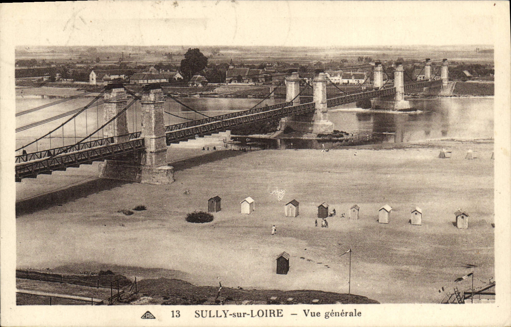 VINTAGE POSTCARD Sully on the Loire View