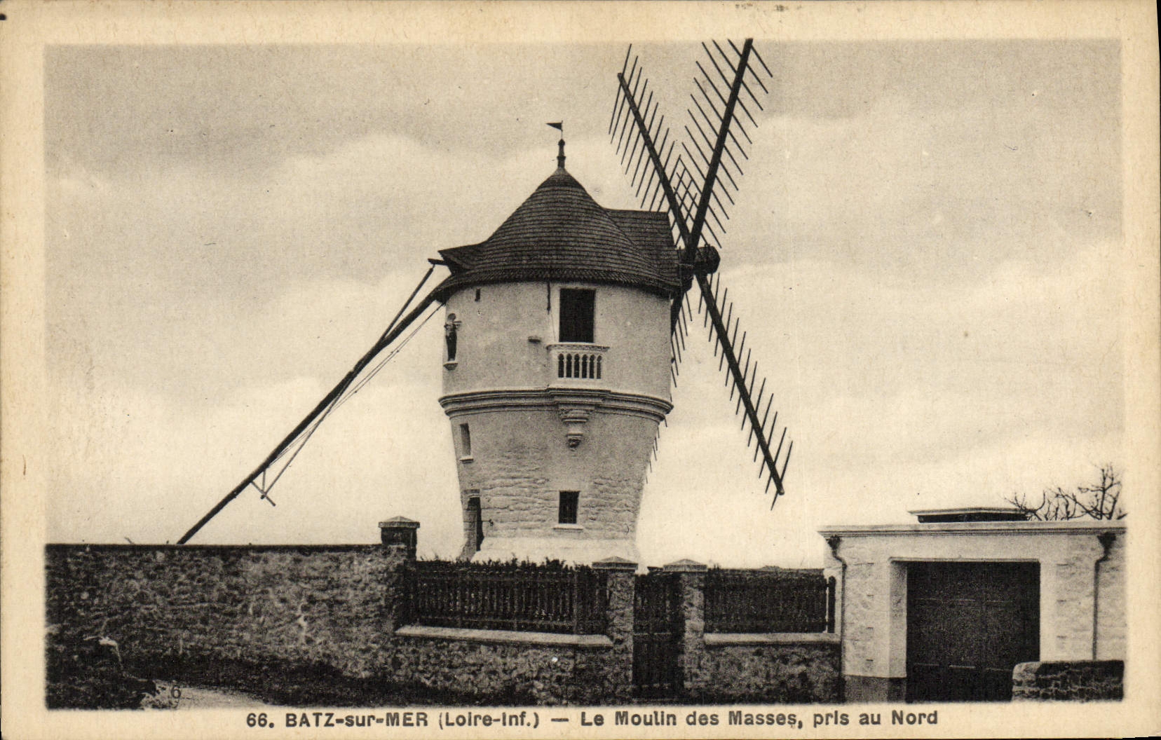 VINTAGE POSTCARD Batz On Sea the Mill of the Masses taken in North