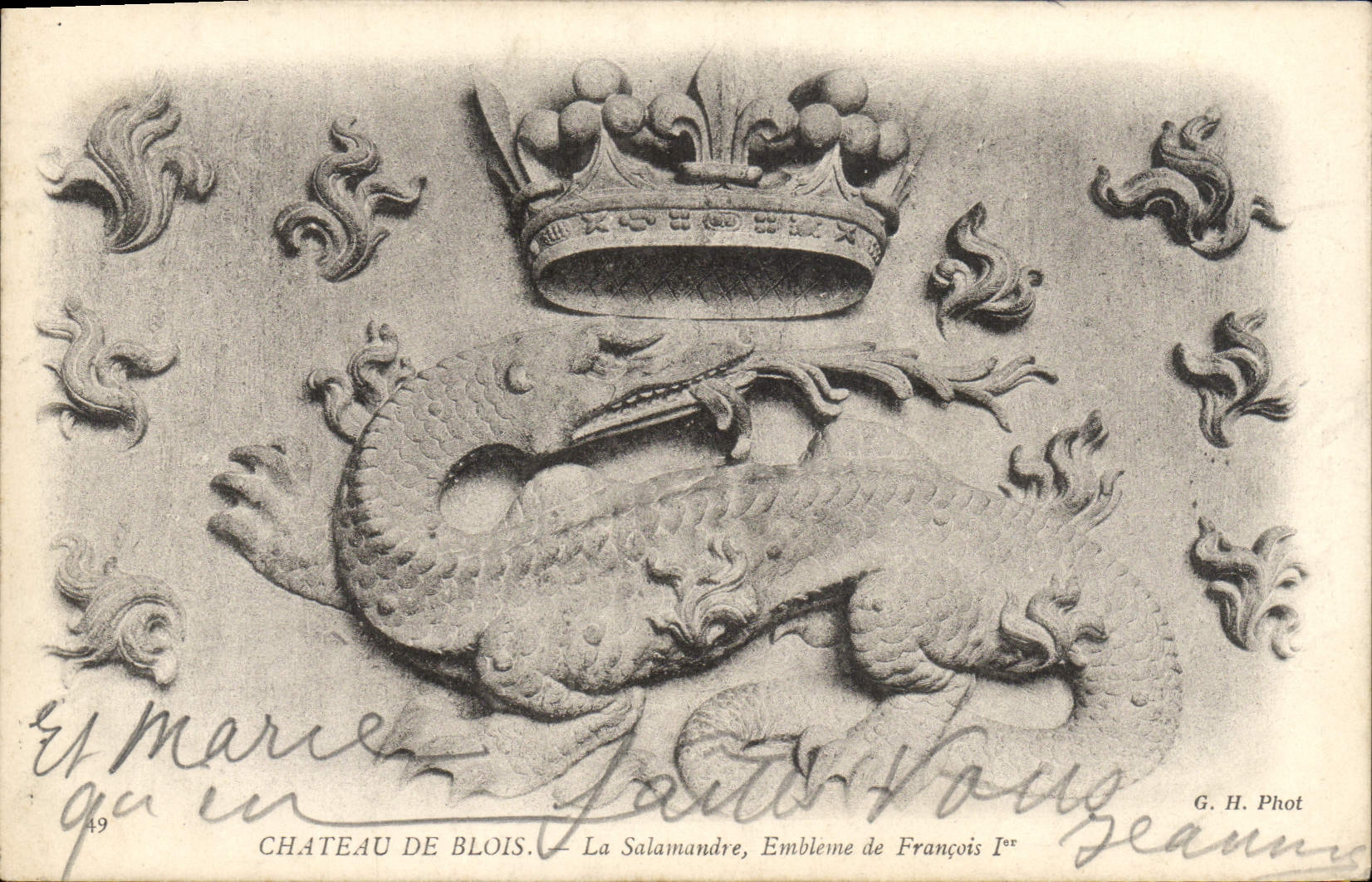 CPA Chateau De Blois La Salamandre Embleme de Francois 1er