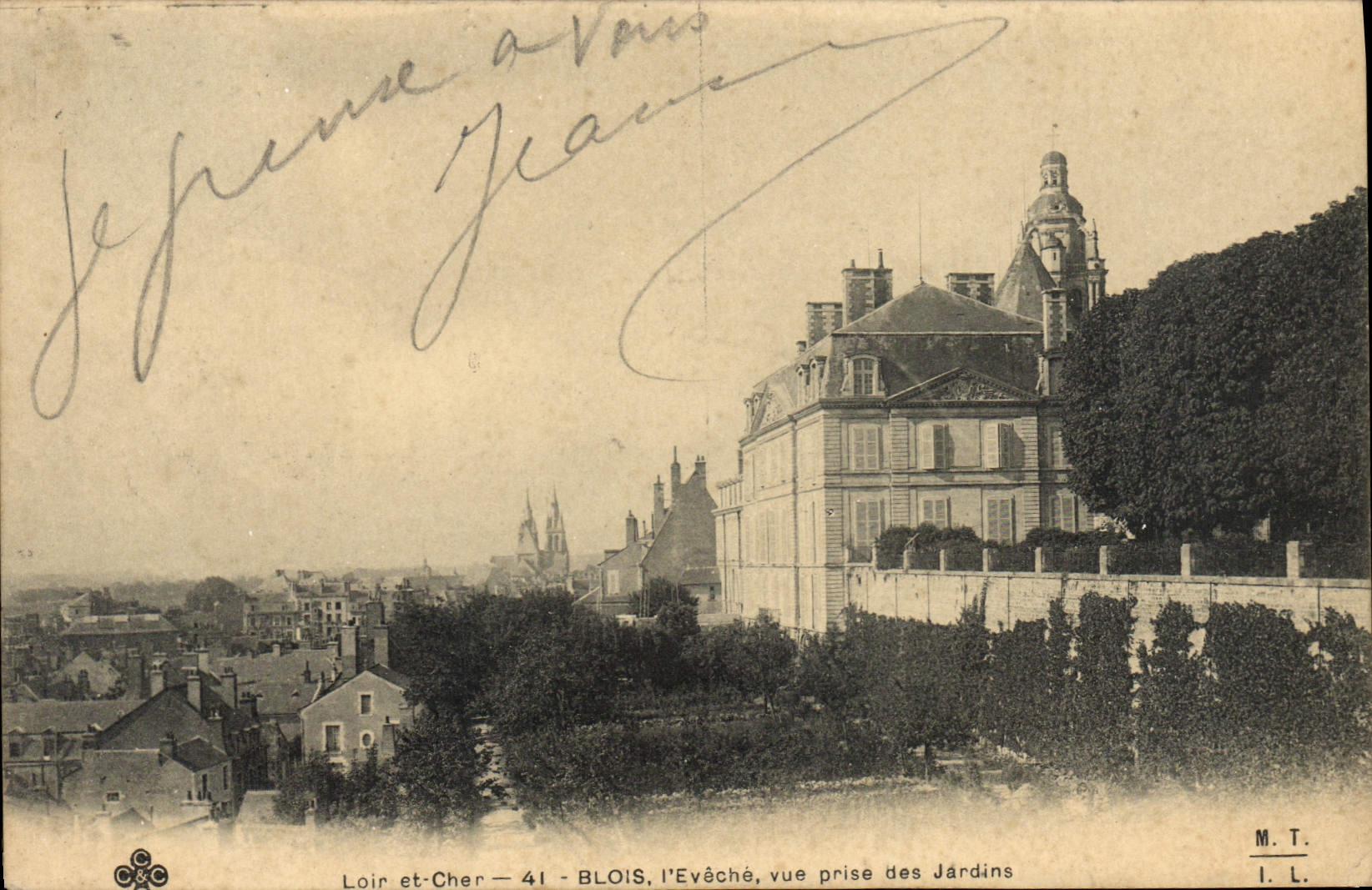 CPA Blois l'Eveche Vue prise des Jardins