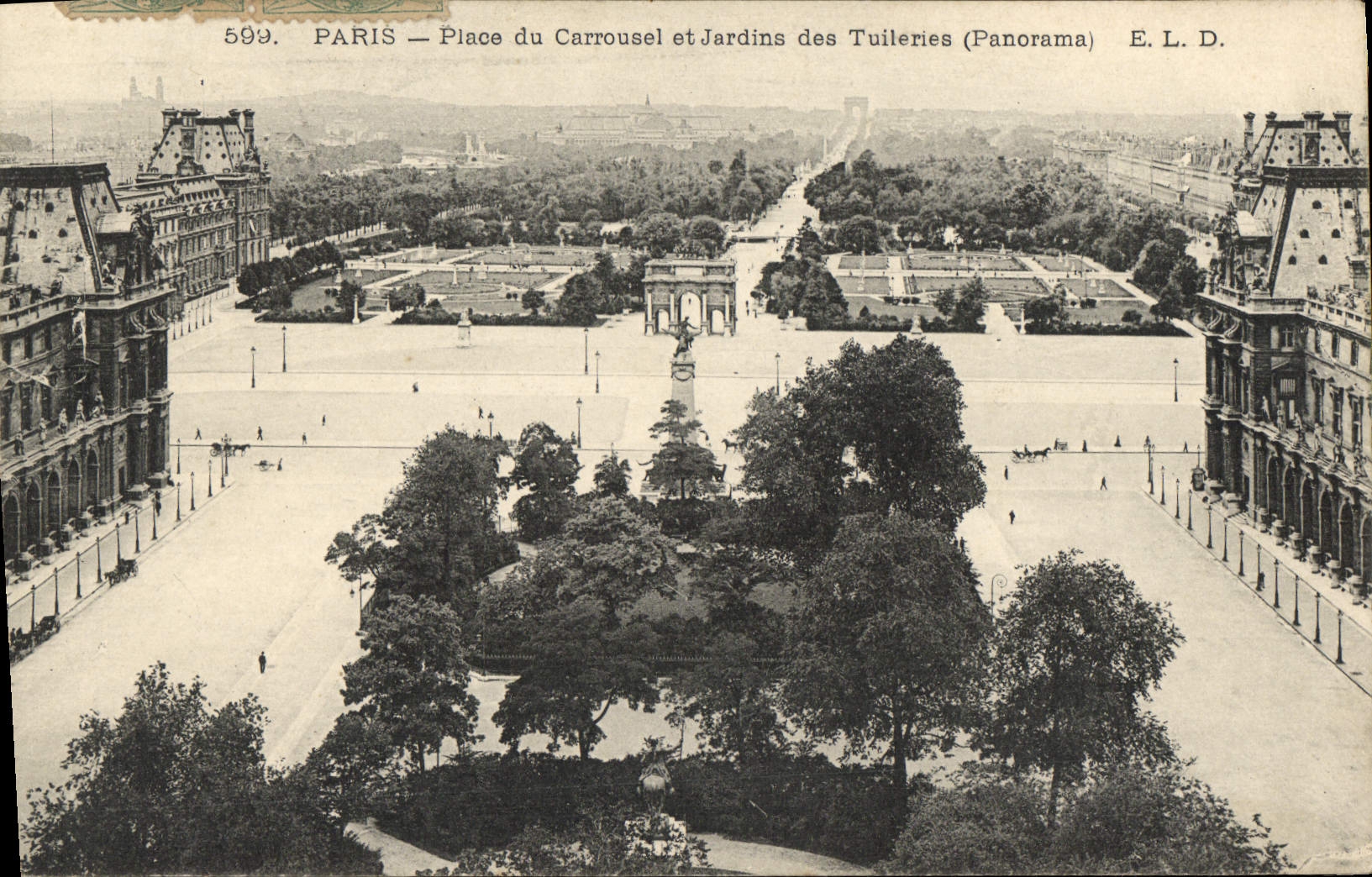 CPA Paris Place du Carrousel et Jardins des Tuileries