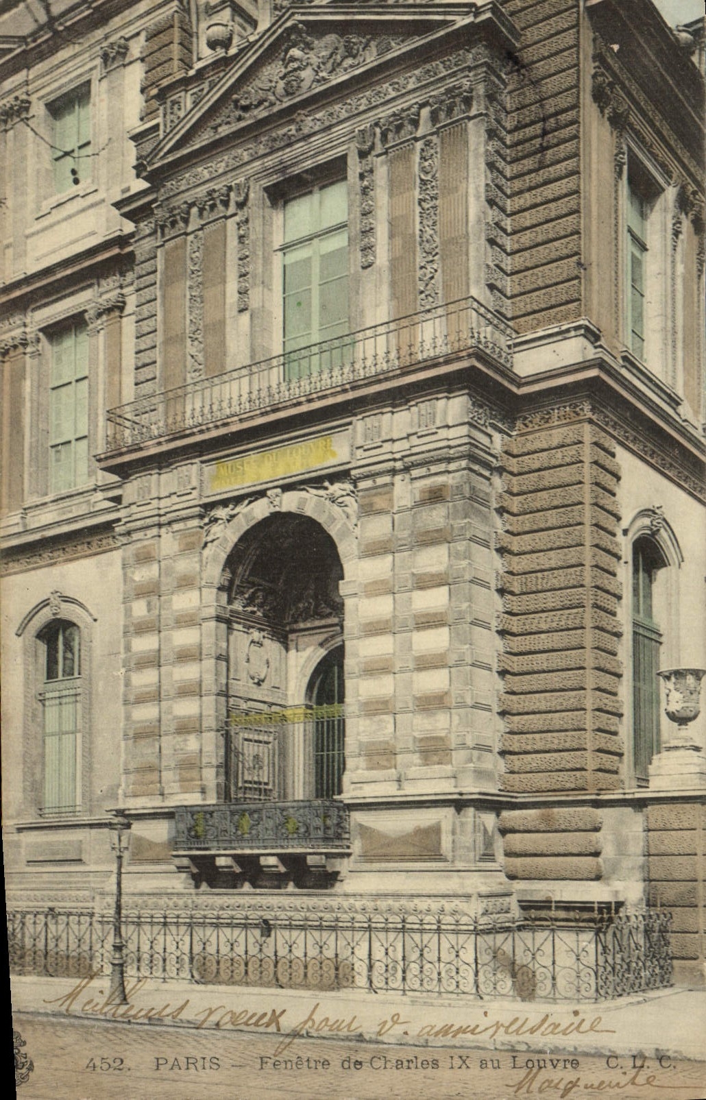 VINTAGE POSTCARD Paris Fenestrates of Charles IX in Louvre