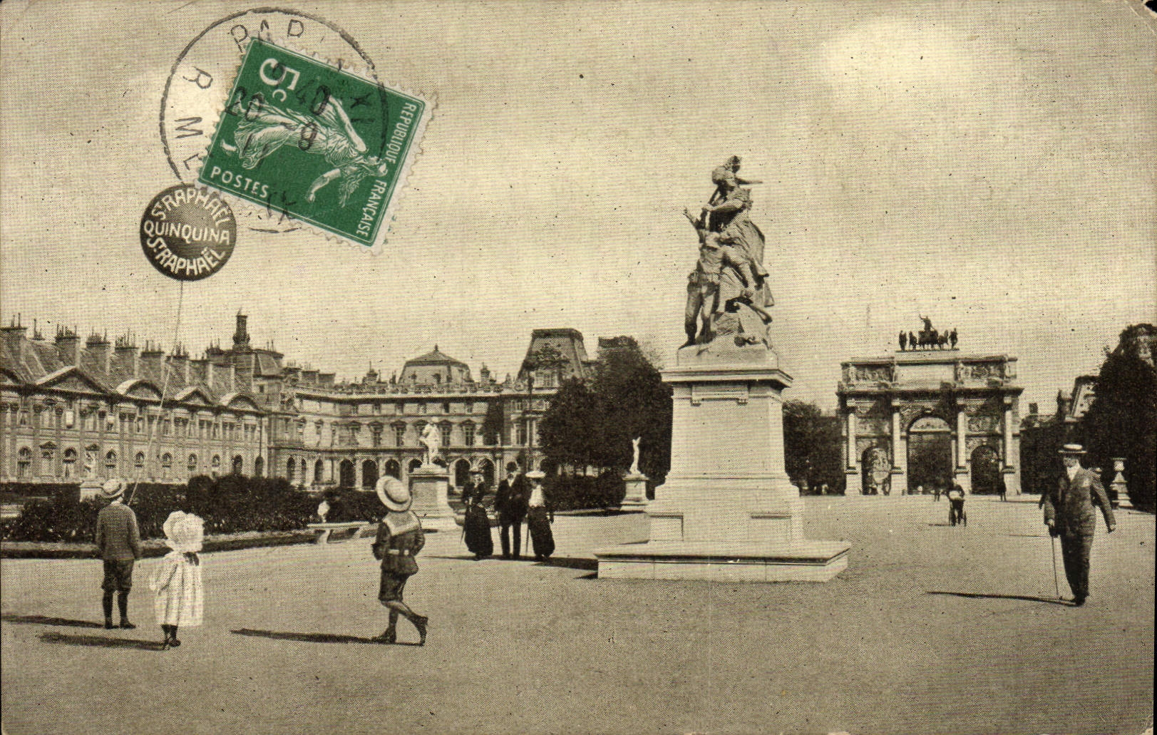 VINTAGE POSTCARD Paris Garden of Quinquin Tileries
